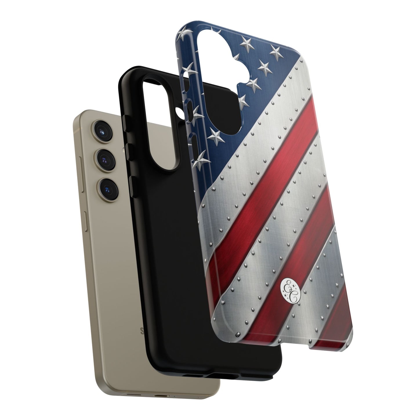 Metallic American Flag Tough Phone Case