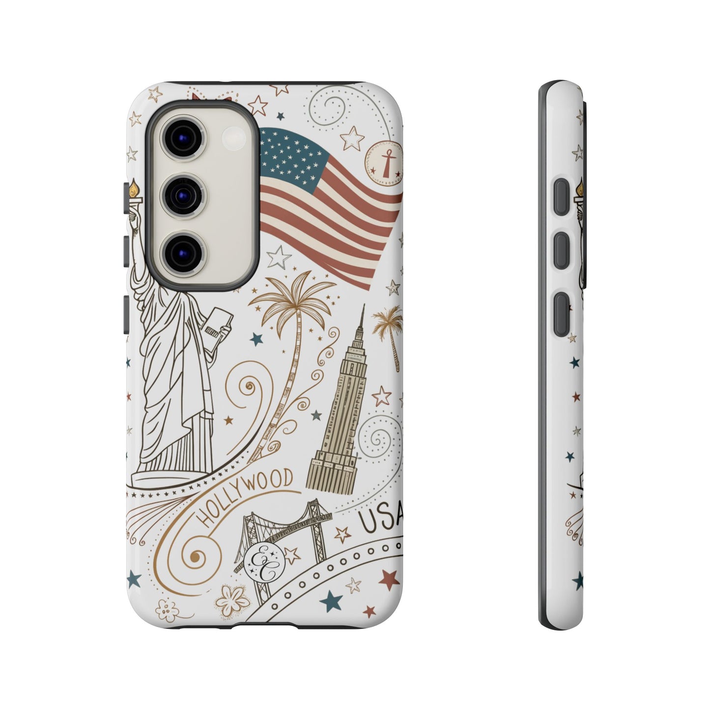 USA Landmarks Boho Doodle Tough Phone Case