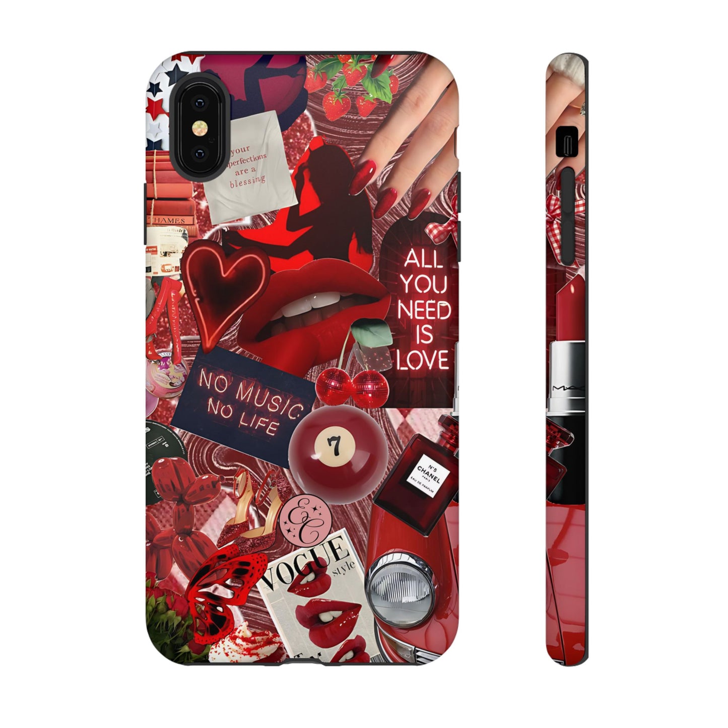 Red Aesthetic Collage Tough Phone Case