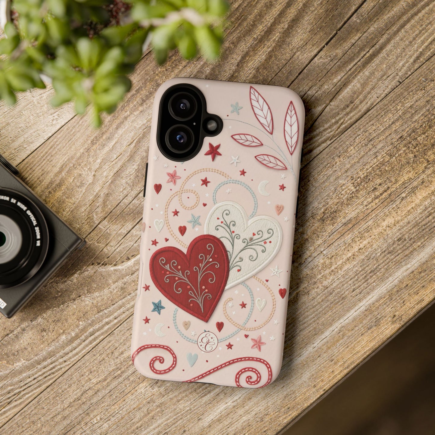 Interlinked Hearts Design Tough Phone Case