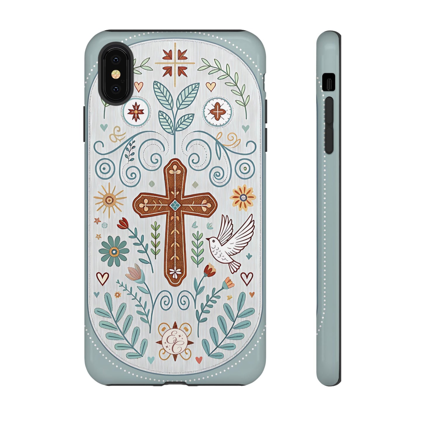 Christian Cross Floral Tough Phone Case