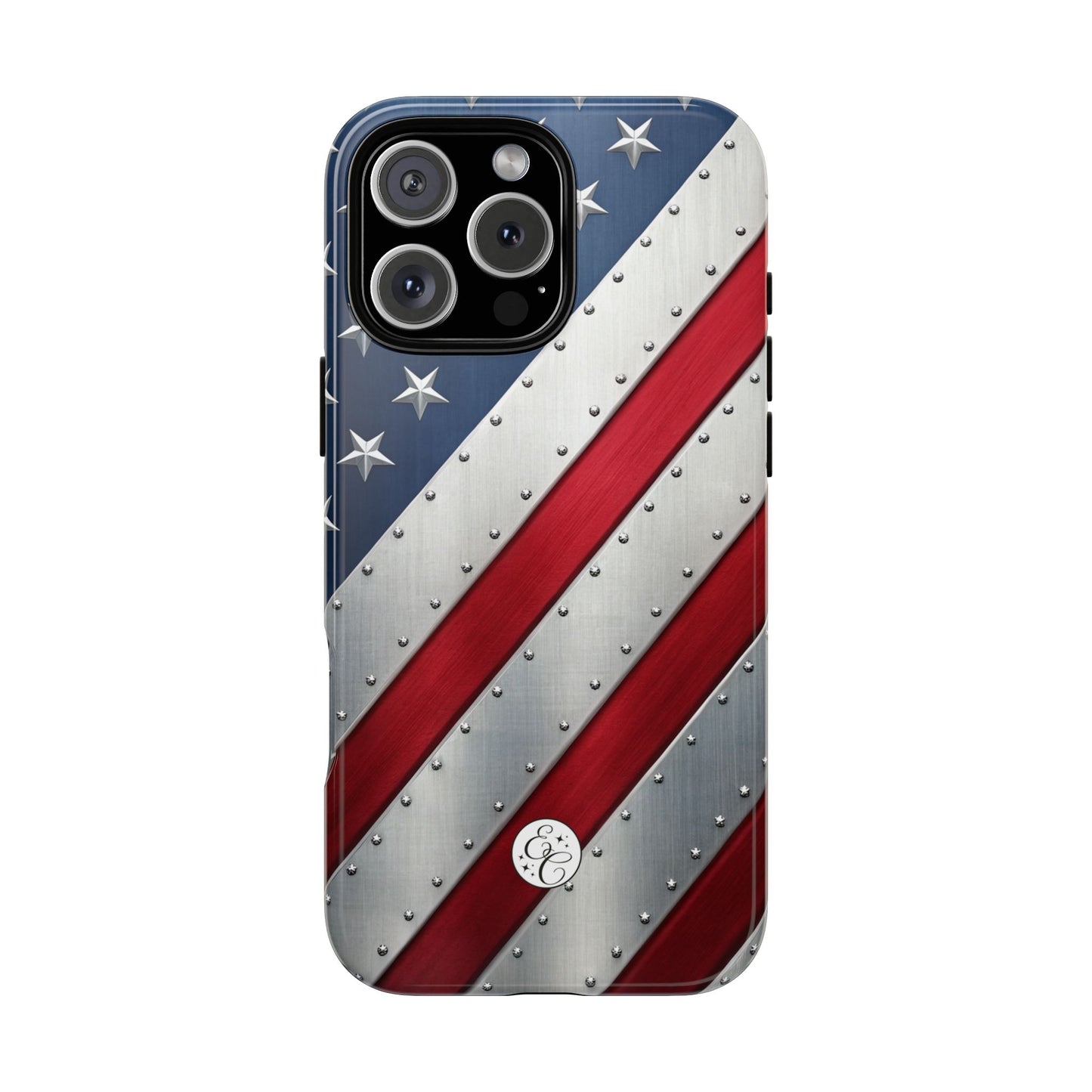 Metallic American Flag Tough Phone Case