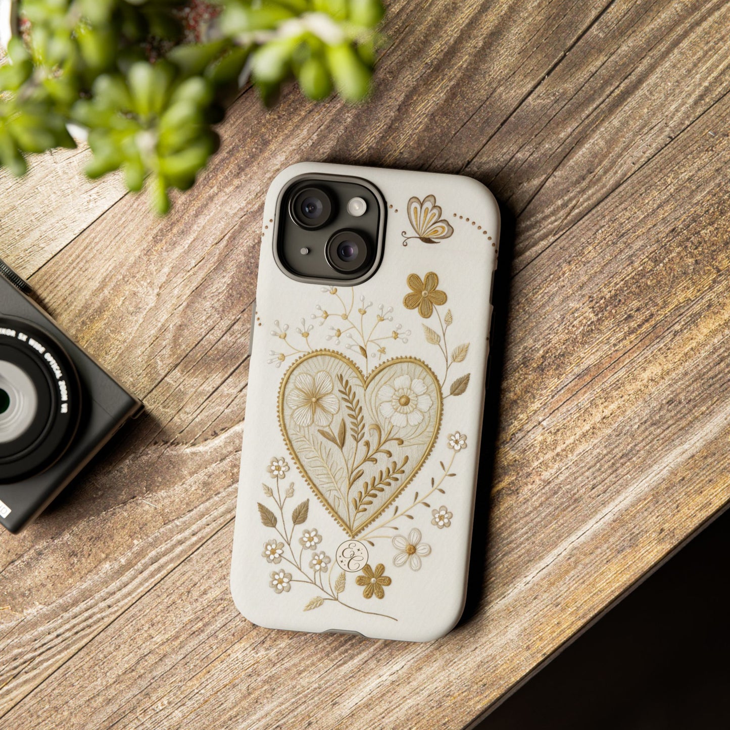 Floral Heart Design Tough Phone Case