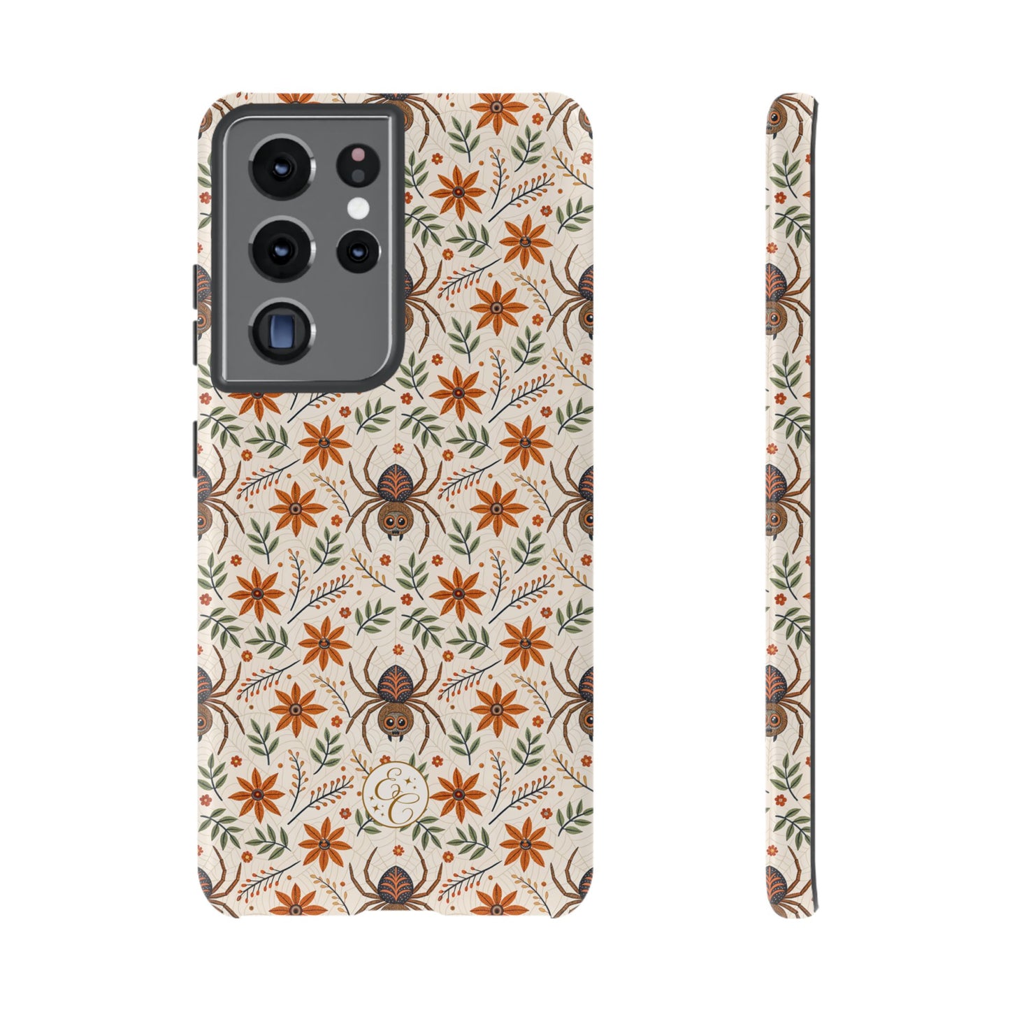 Boho Floral Spider Pattern Tough Phone Case