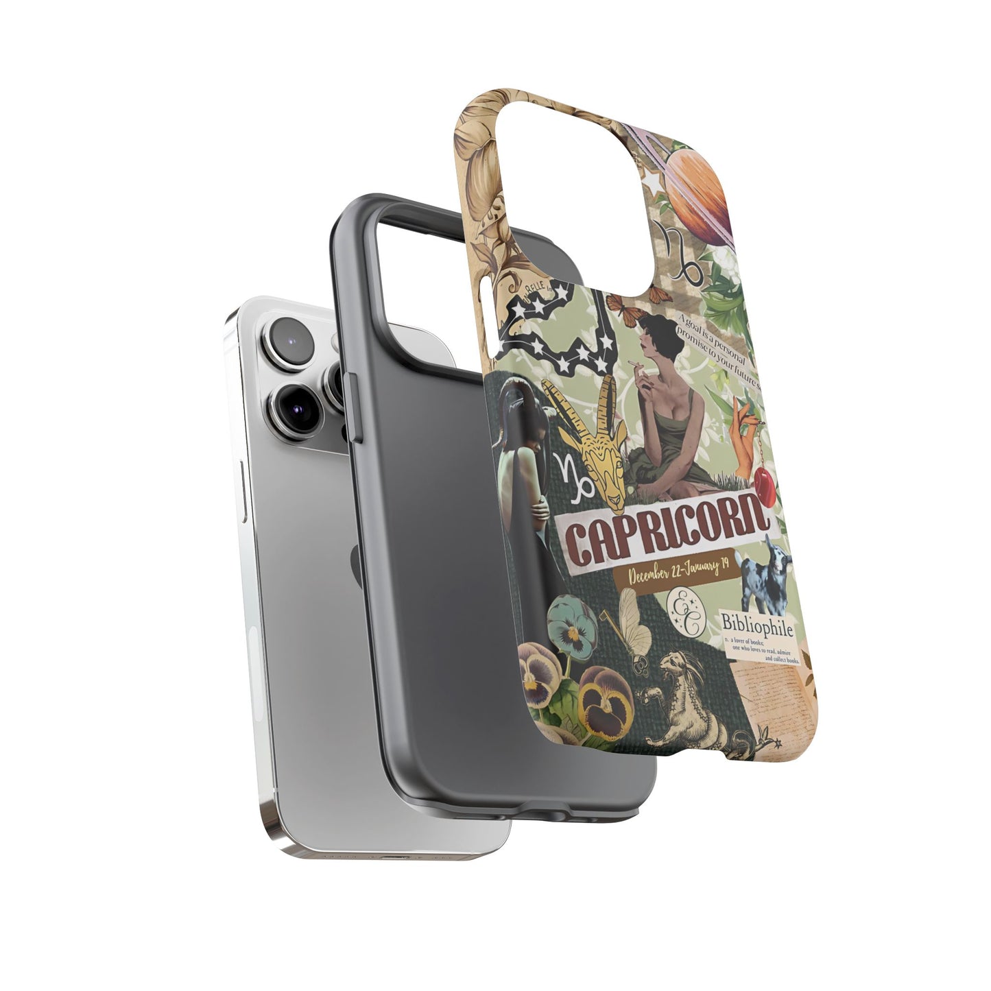 Capricorn Retro Zodiac Collage Tough Phone Case