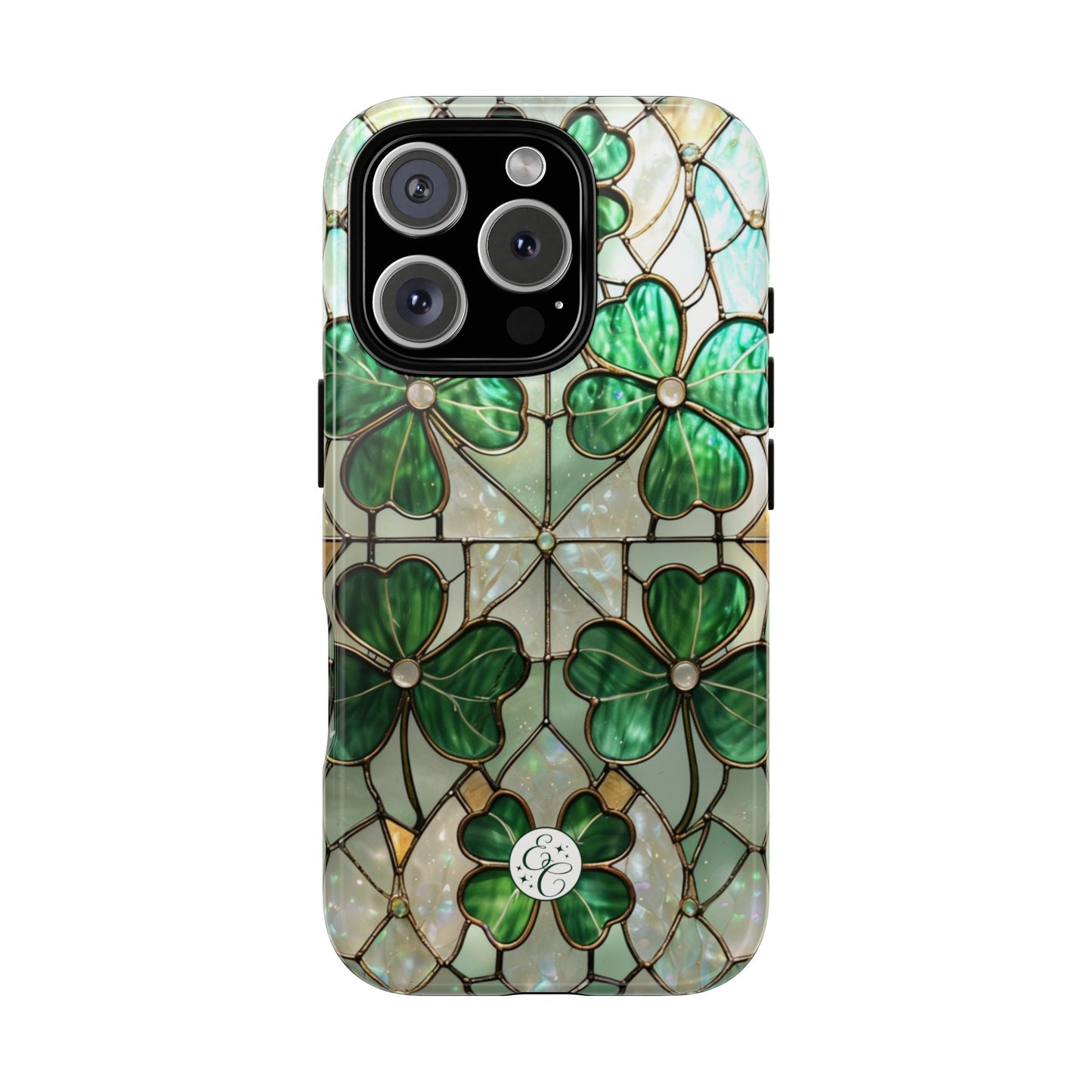 Lucky Clover Stained Glass Pattern Tough Phone Case
