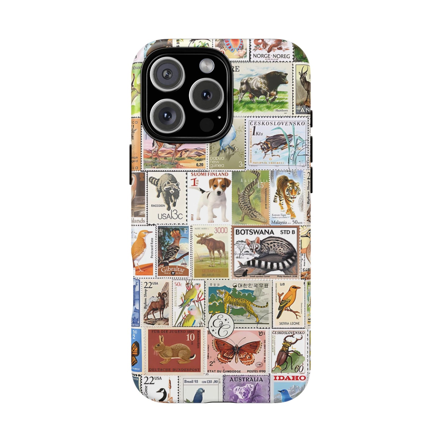 Wildlife Stamp Collage Tough Phone Case