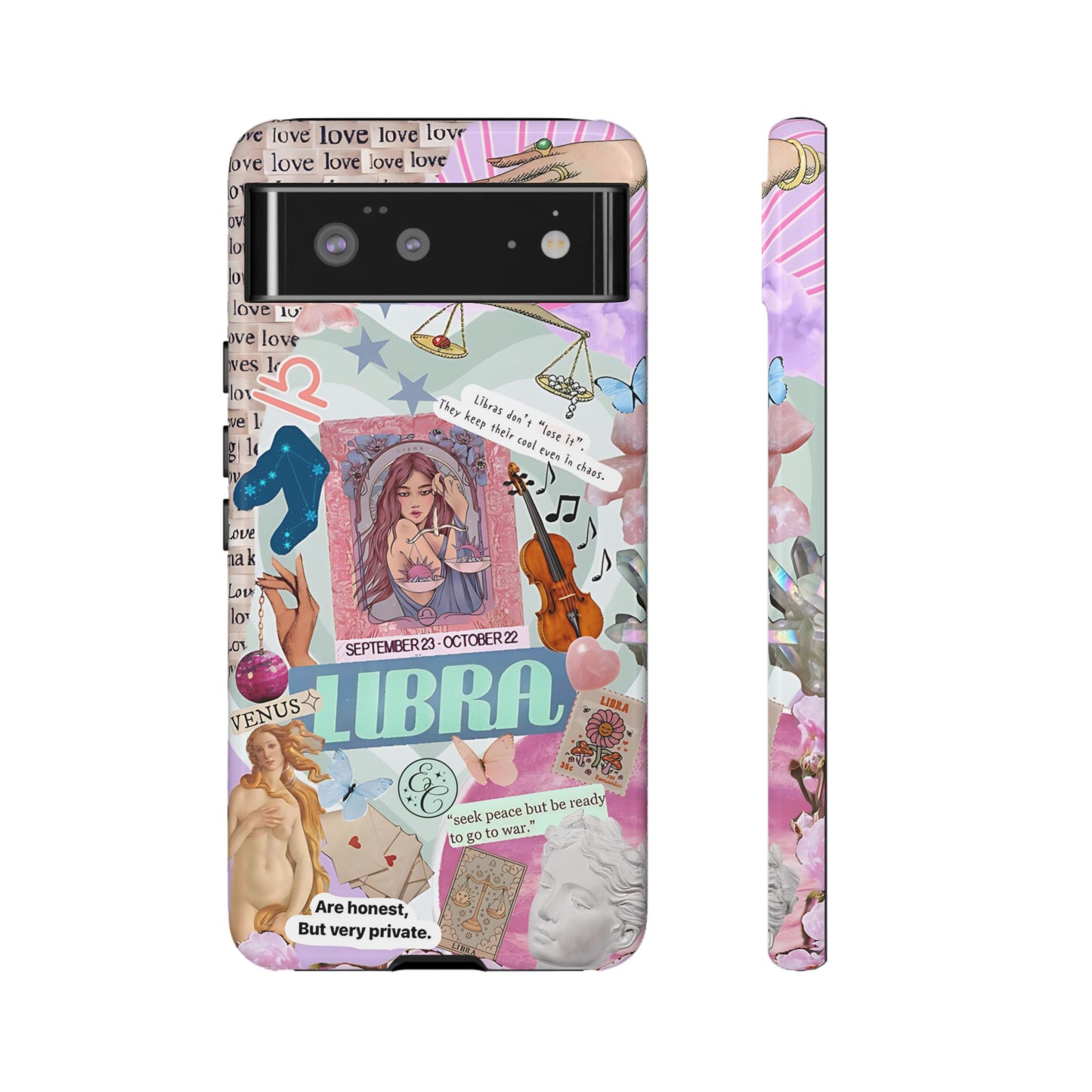 Libra Vintage Zodiac Collage Tough Phone Case