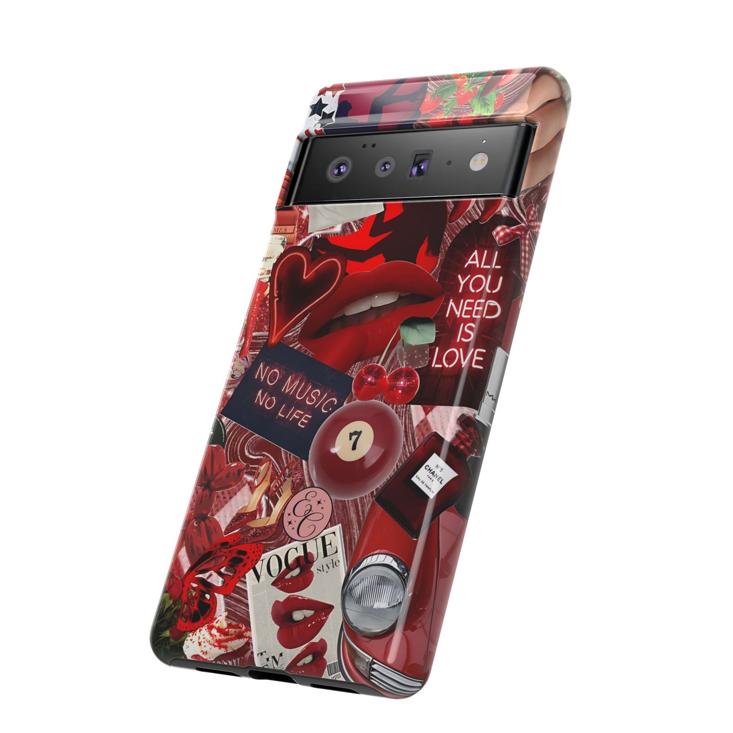 Red Aesthetic Collage Tough Phone Case