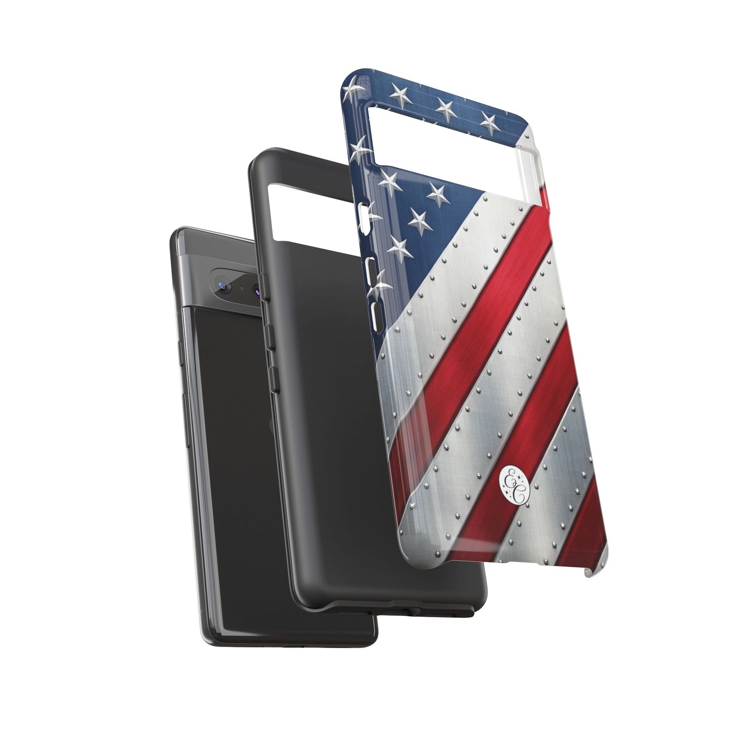 Metallic American Flag Tough Phone Case