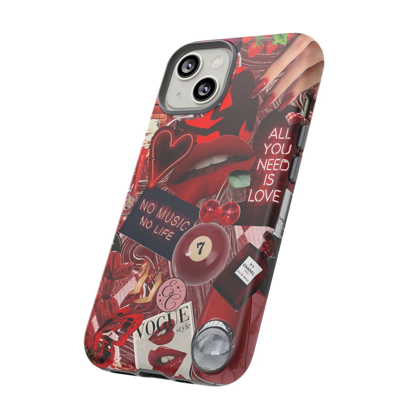 Red Aesthetic Collage Tough Phone Case