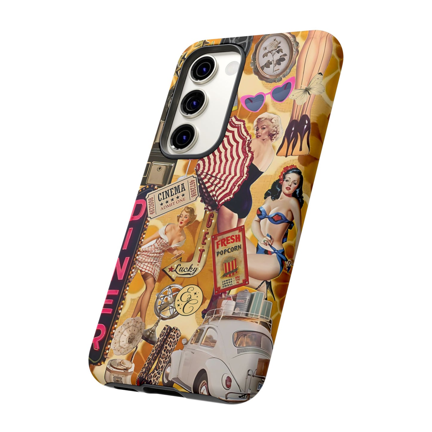 Retro Pin-up Collage Tough Phone Case