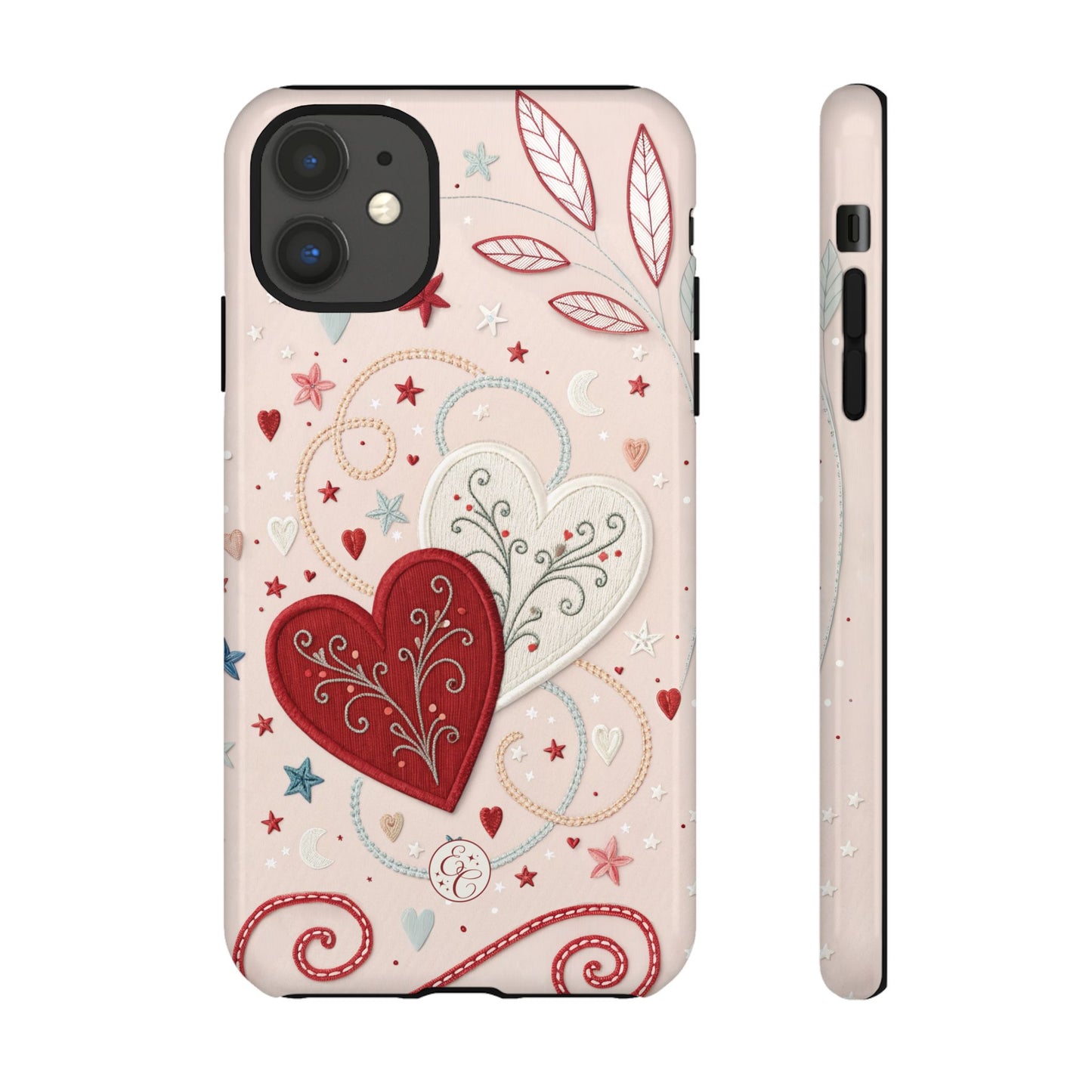 Interlinked Hearts Design Tough Phone Case