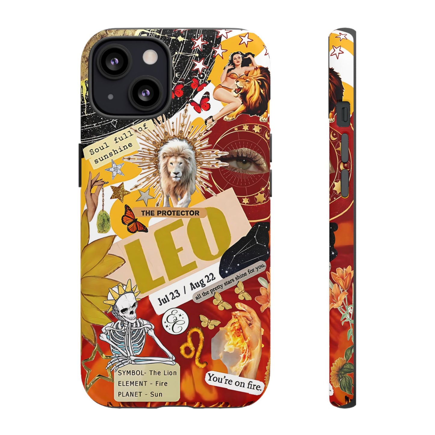 Leo Vintage Zodiac Collage Tough Phone Case