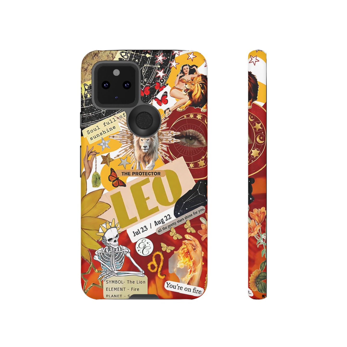 Leo Vintage Zodiac Collage Tough Phone Case