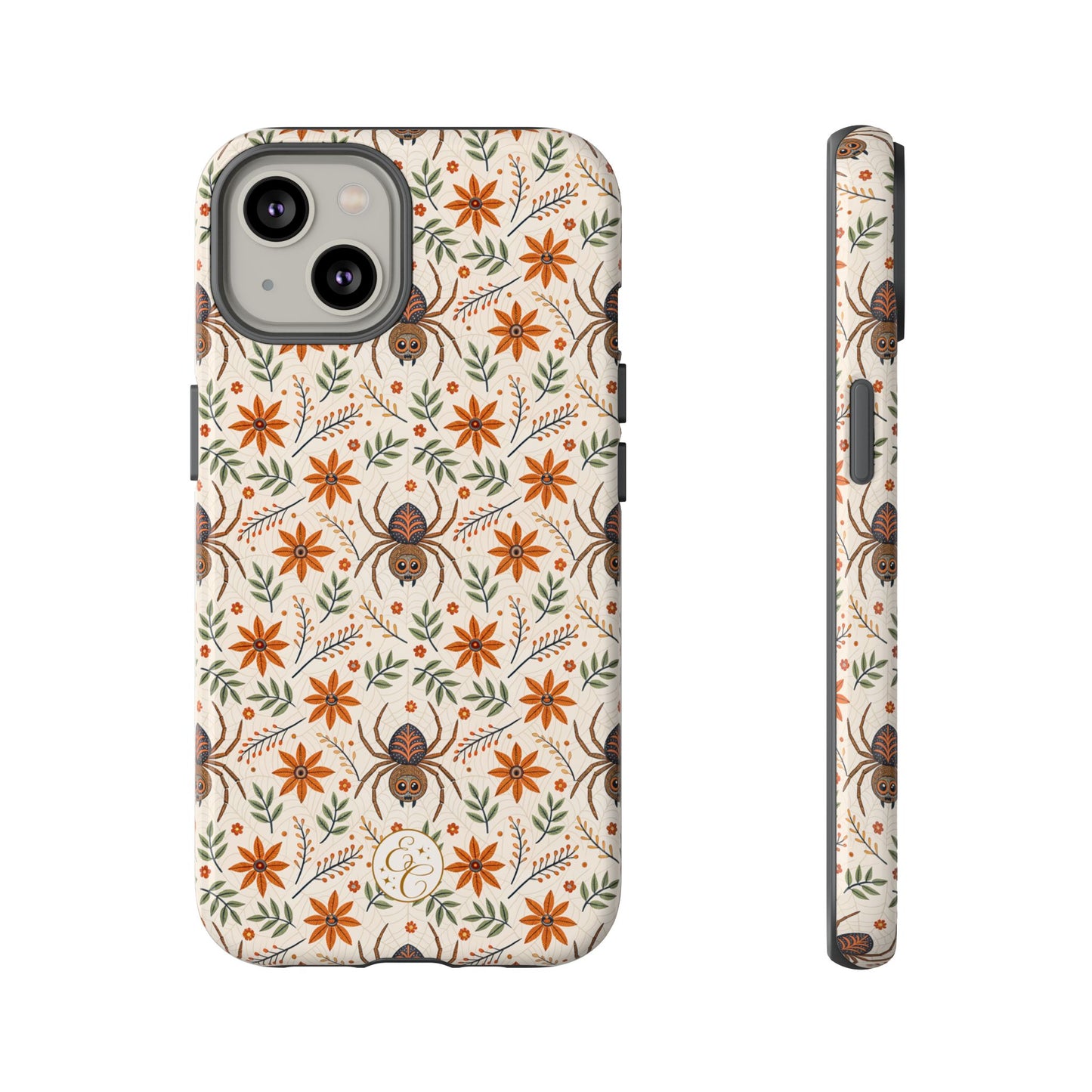 Boho Floral Spider Pattern Tough Phone Case