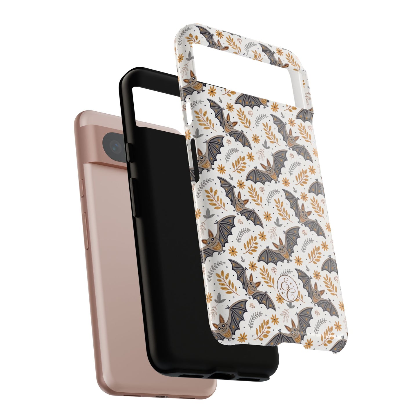 Boho Halloween Bat Pattern Tough Phone Case