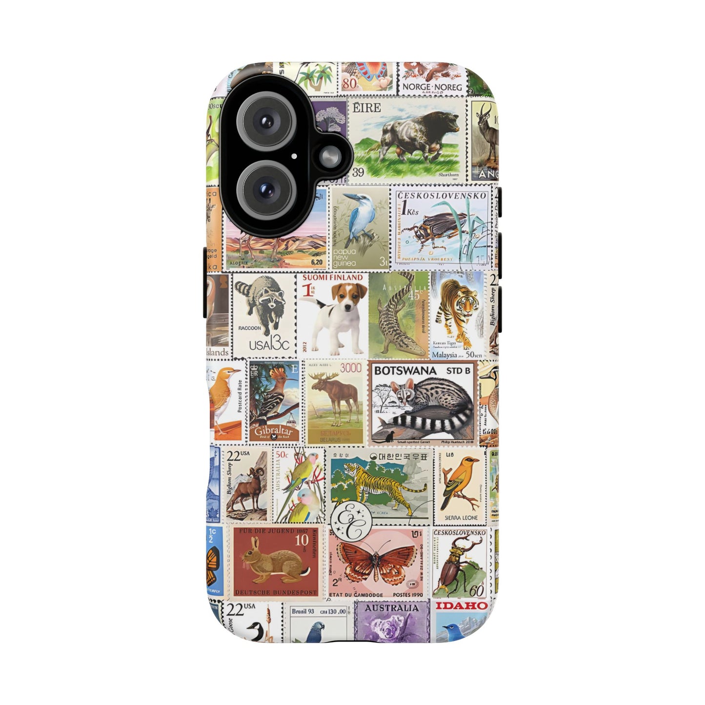Wildlife Stamp Collage Tough Phone Case