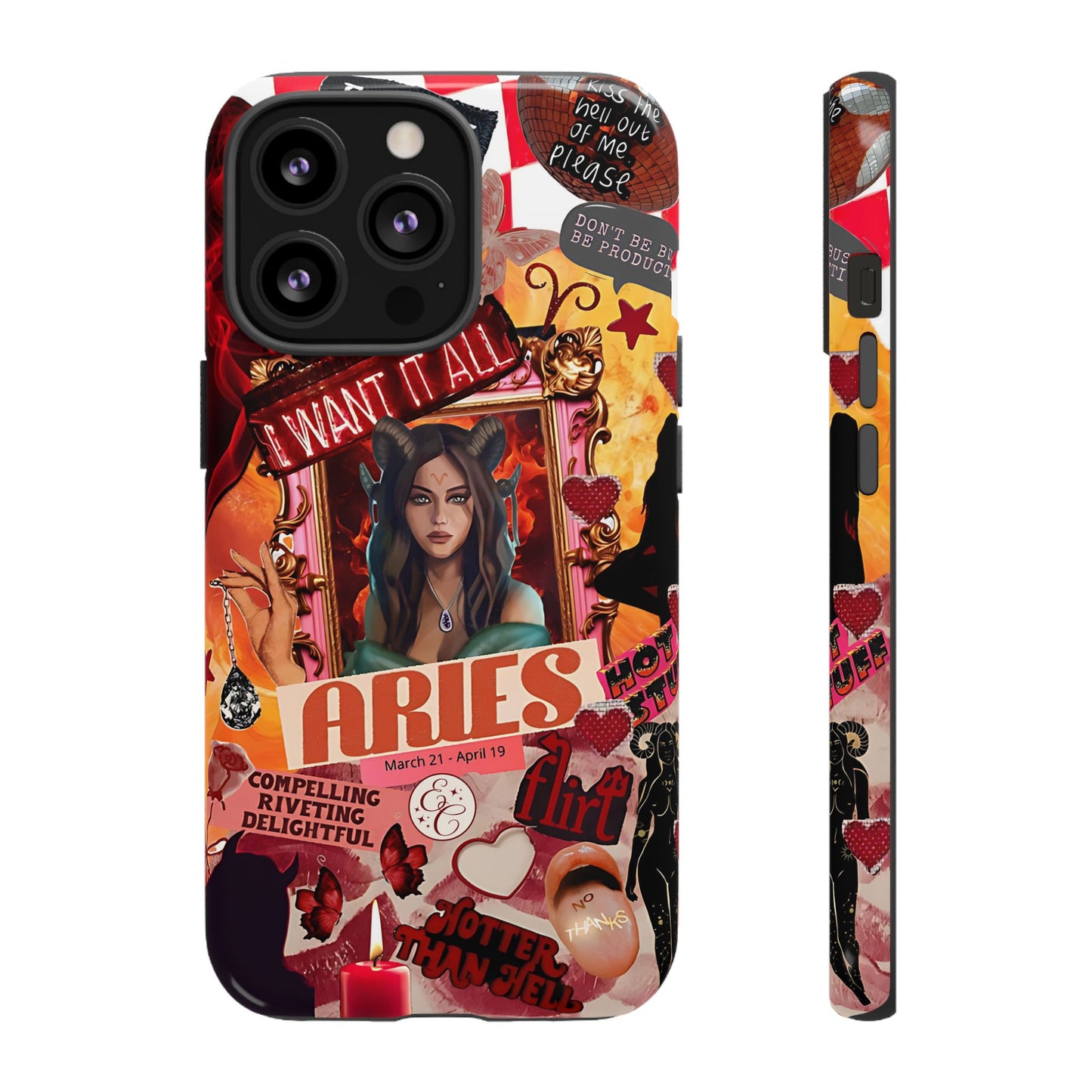 Aries Vintage Zodiac Collage Tough Phone Case