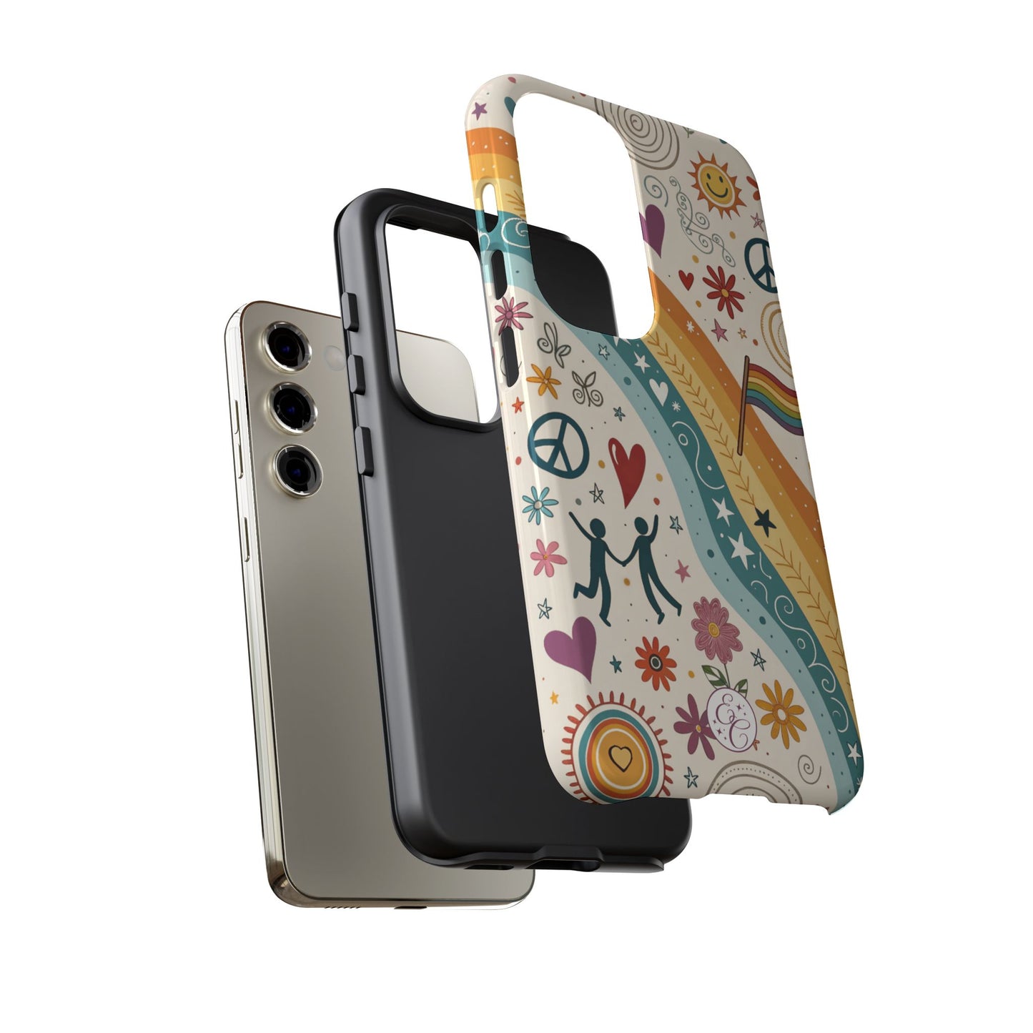 LGTBQ+ Pride Boho Doodle Tough Phone Case