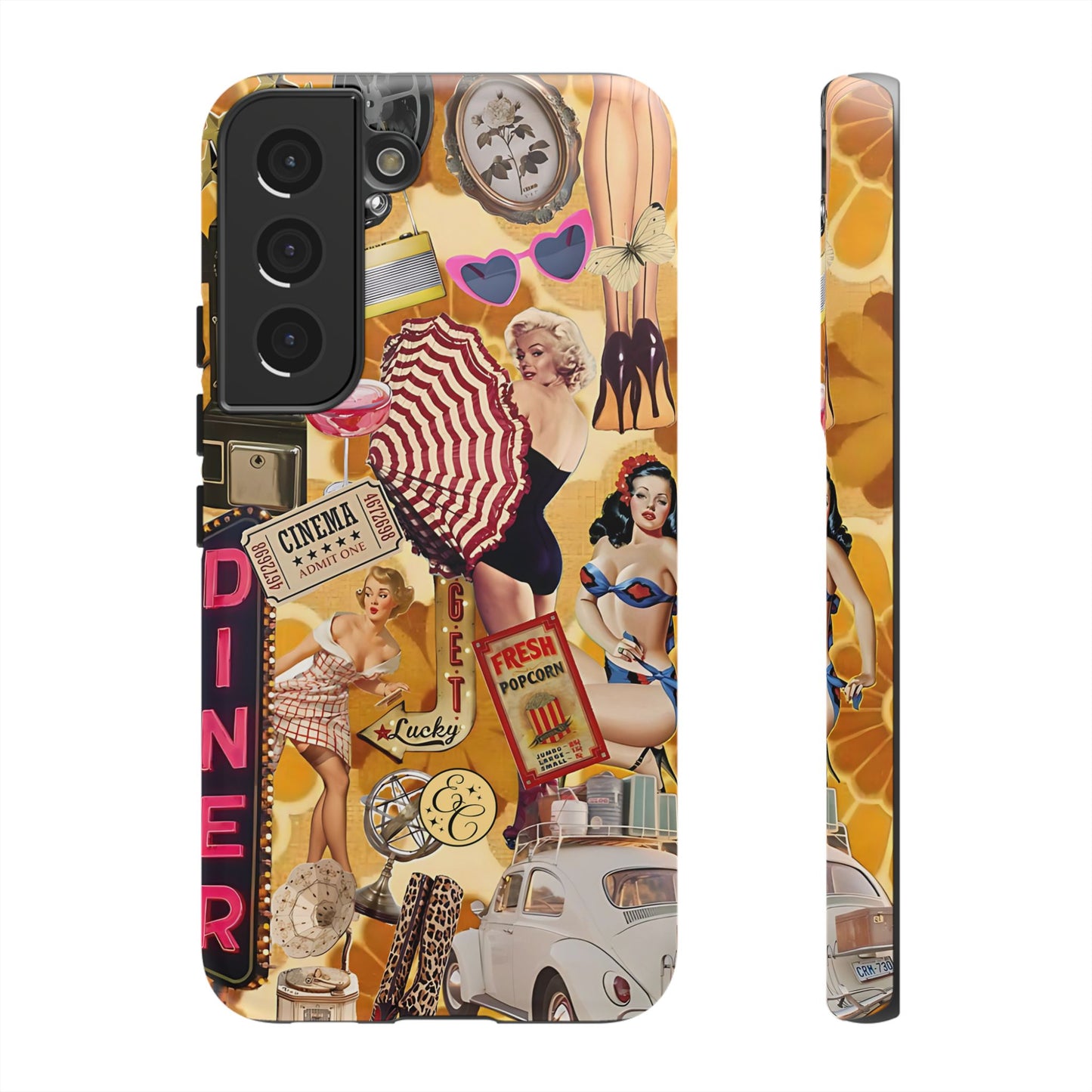 Retro Pin-up Collage Tough Phone Case