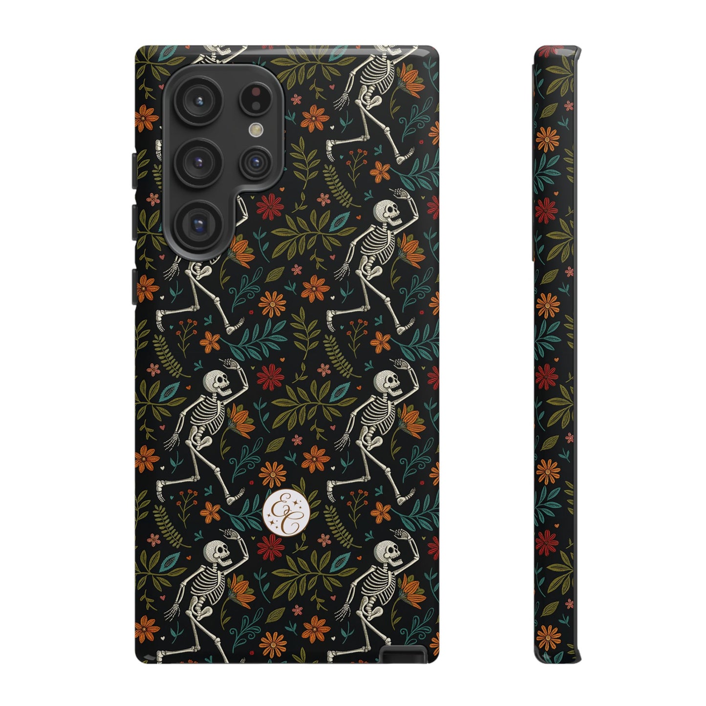 Halloween Boho Skeleton Pattern Tough Phone Case