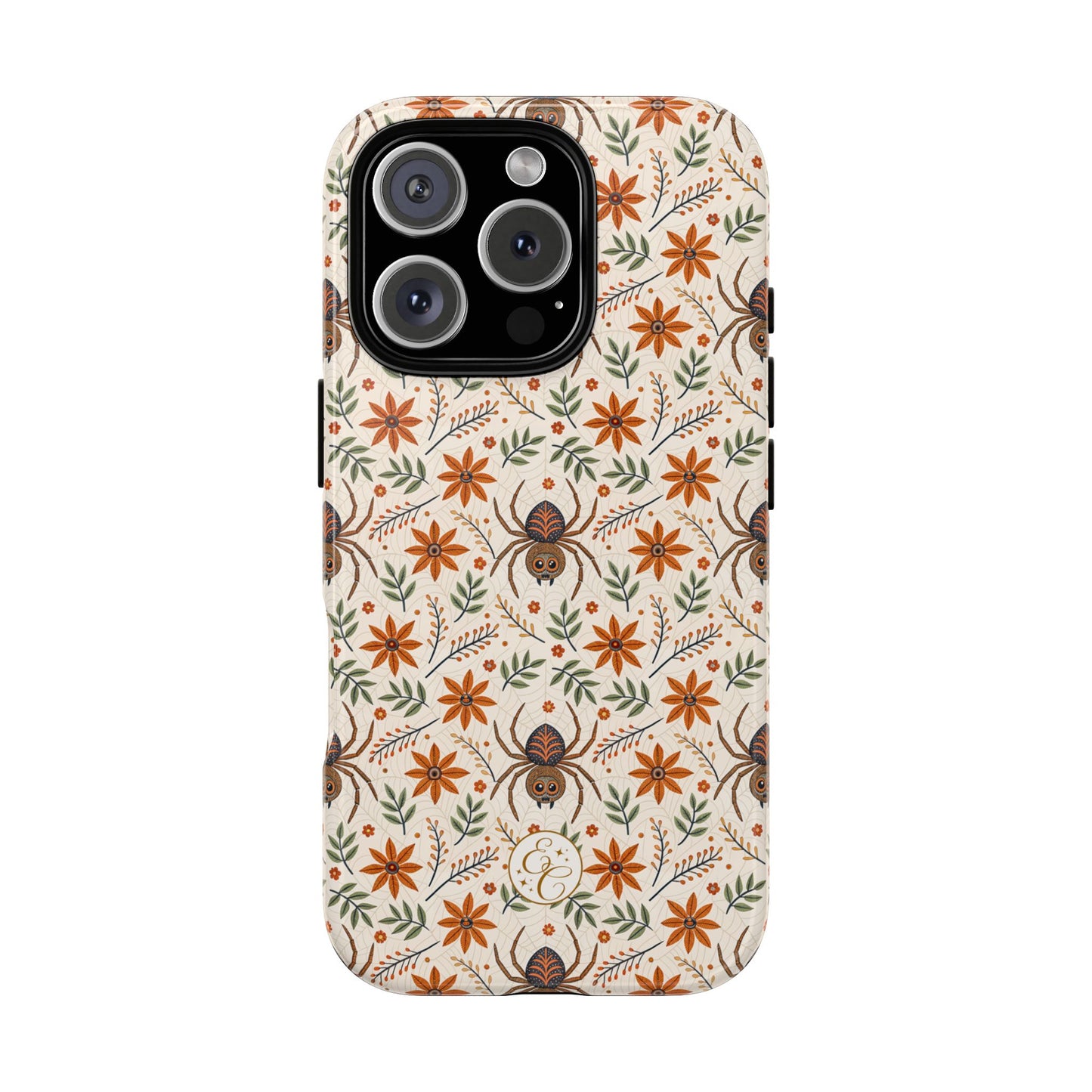 Boho Floral Spider Pattern Tough Phone Case