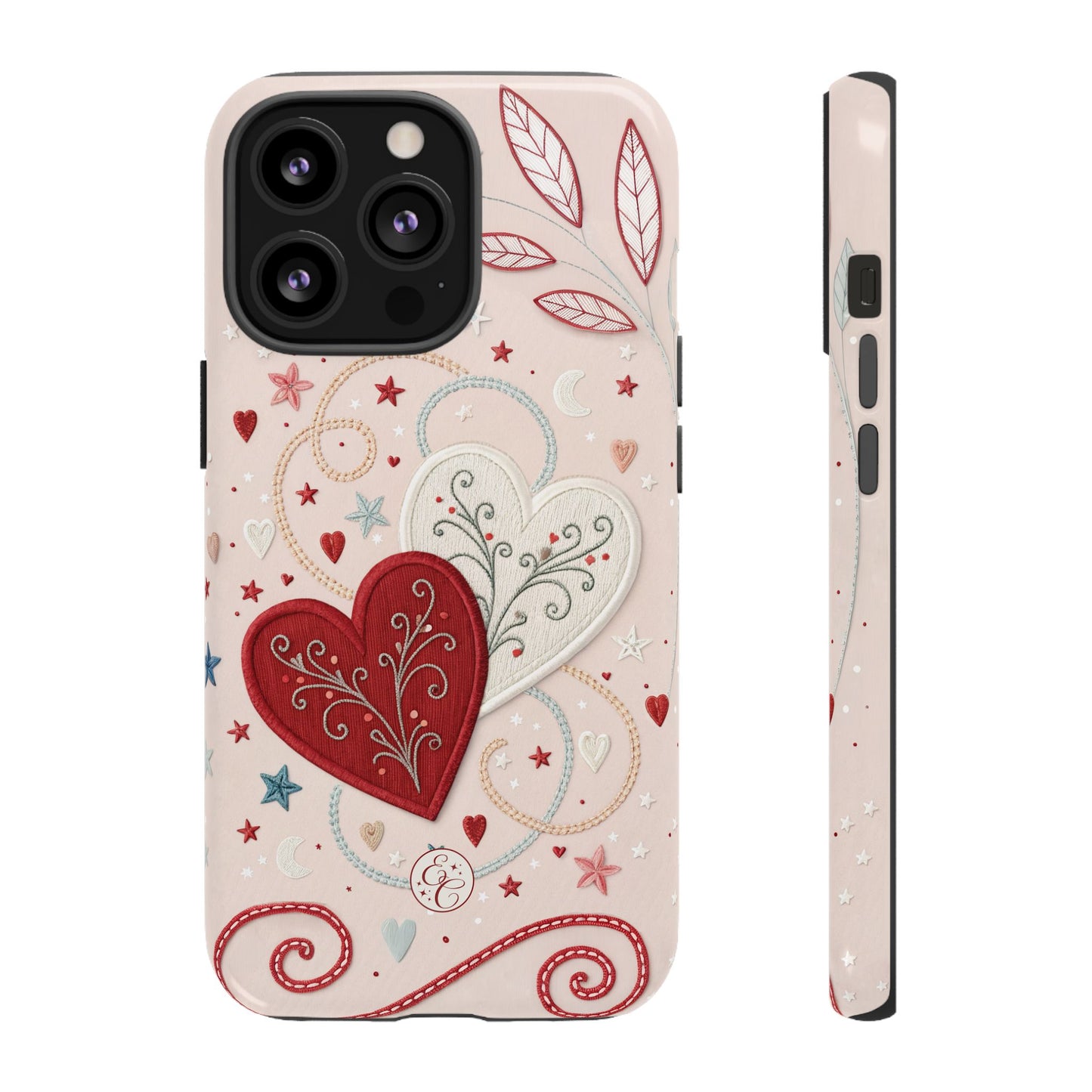 Interlinked Hearts Design Tough Phone Case