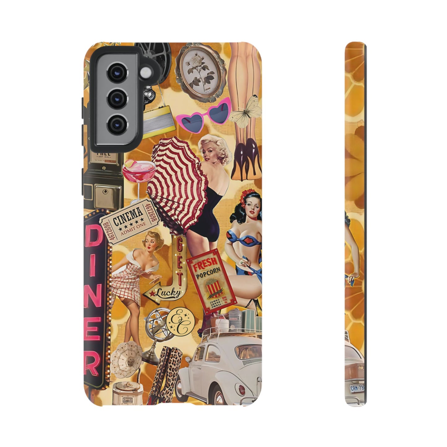 Retro Pin-up Collage Tough Phone Case