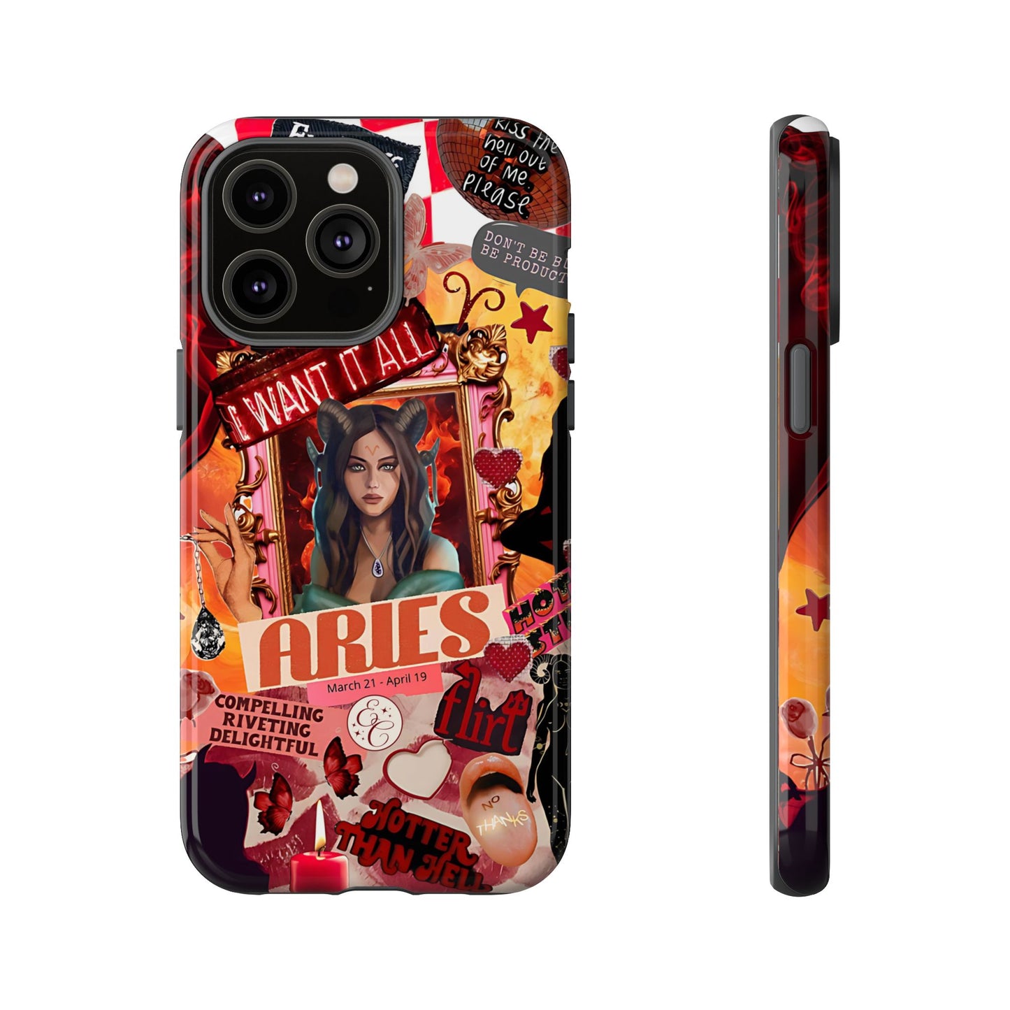 Aries Vintage Zodiac Collage Tough Phone Case