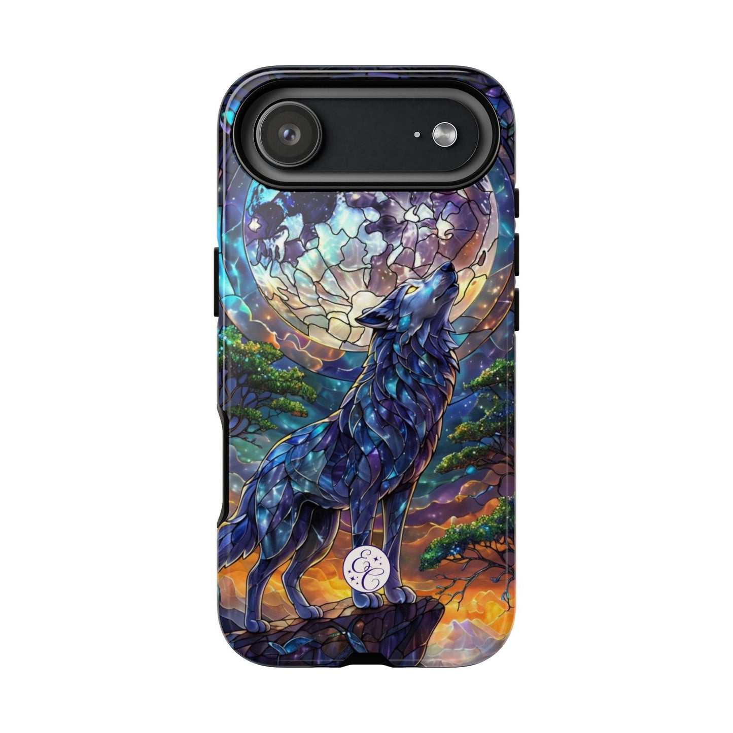 Stained Glass Wolf Tough Phone Case