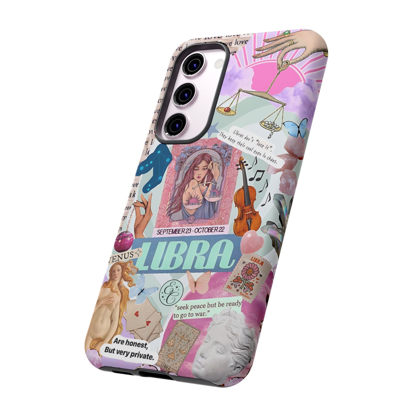 Libra Vintage Zodiac Collage Tough Phone Case