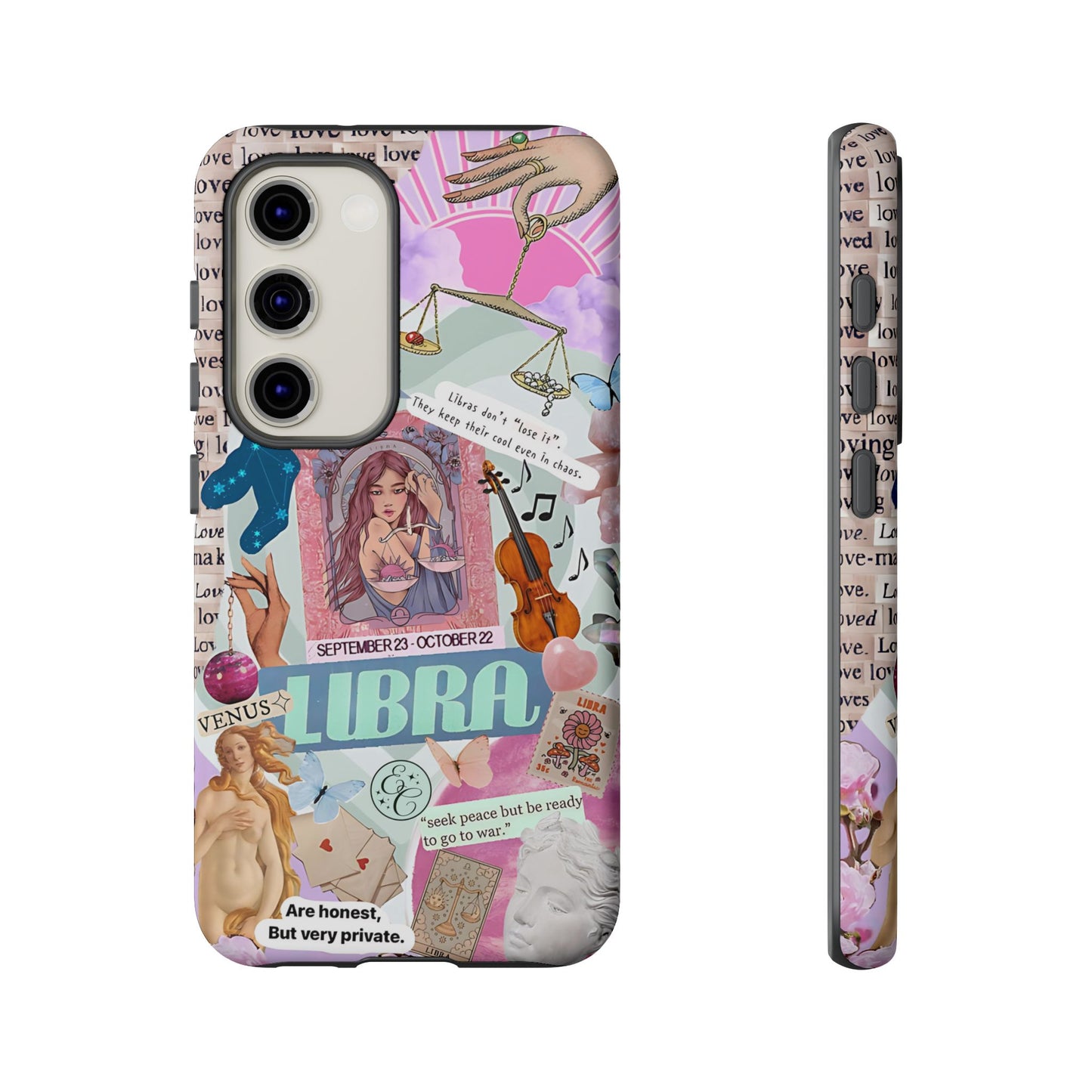 Libra Vintage Zodiac Collage Tough Phone Case