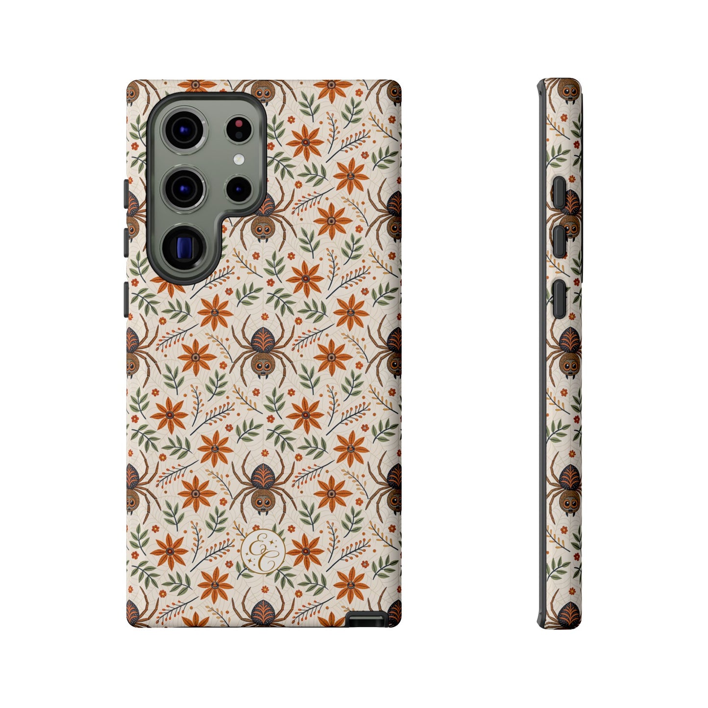 Boho Floral Spider Pattern Tough Phone Case