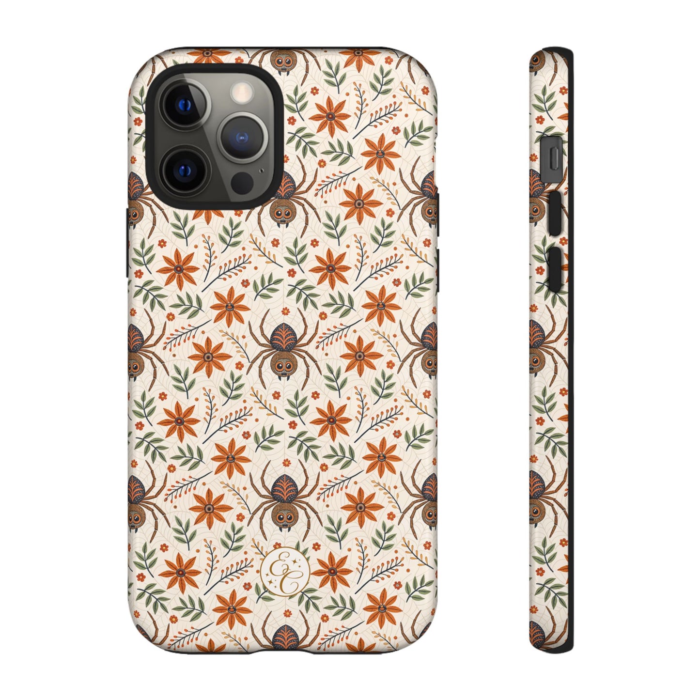 Boho Floral Spider Pattern Tough Phone Case
