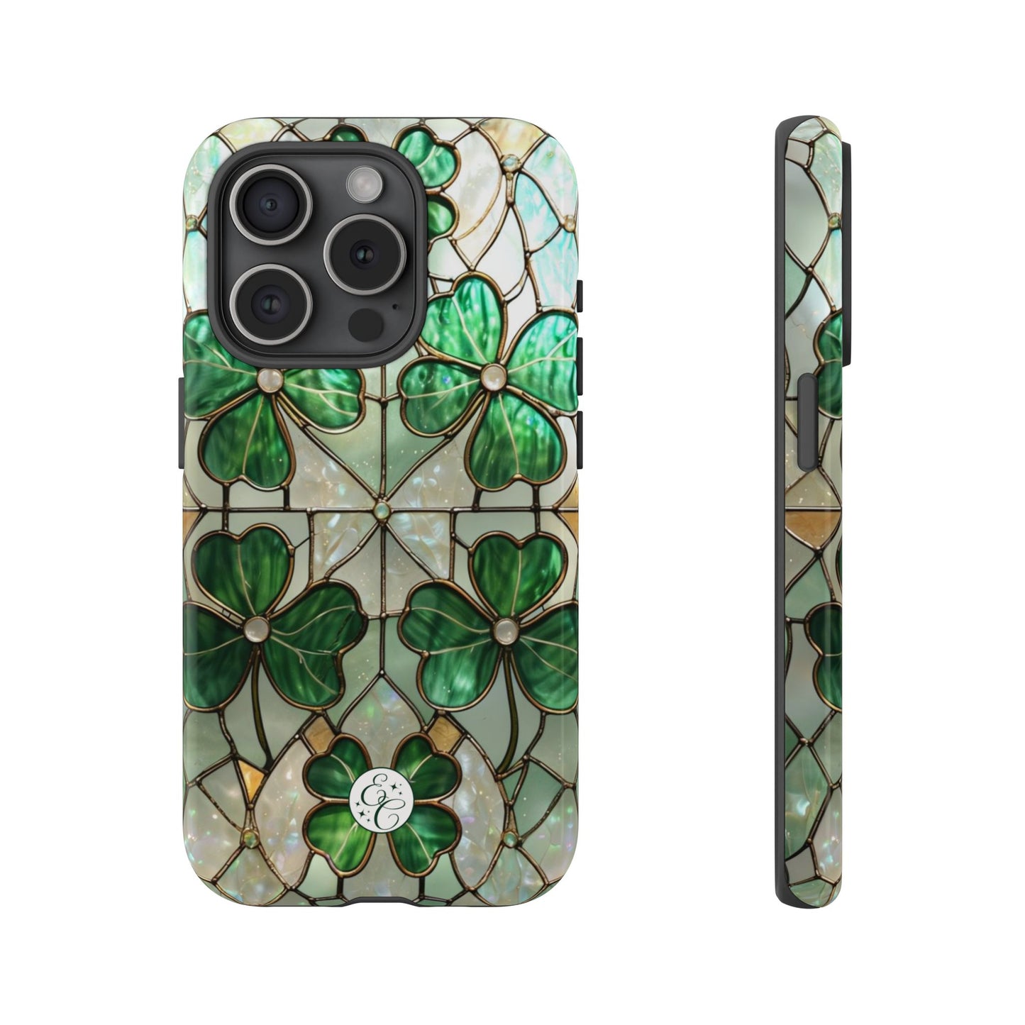 Lucky Clover Stained Glass Pattern Tough Phone Case
