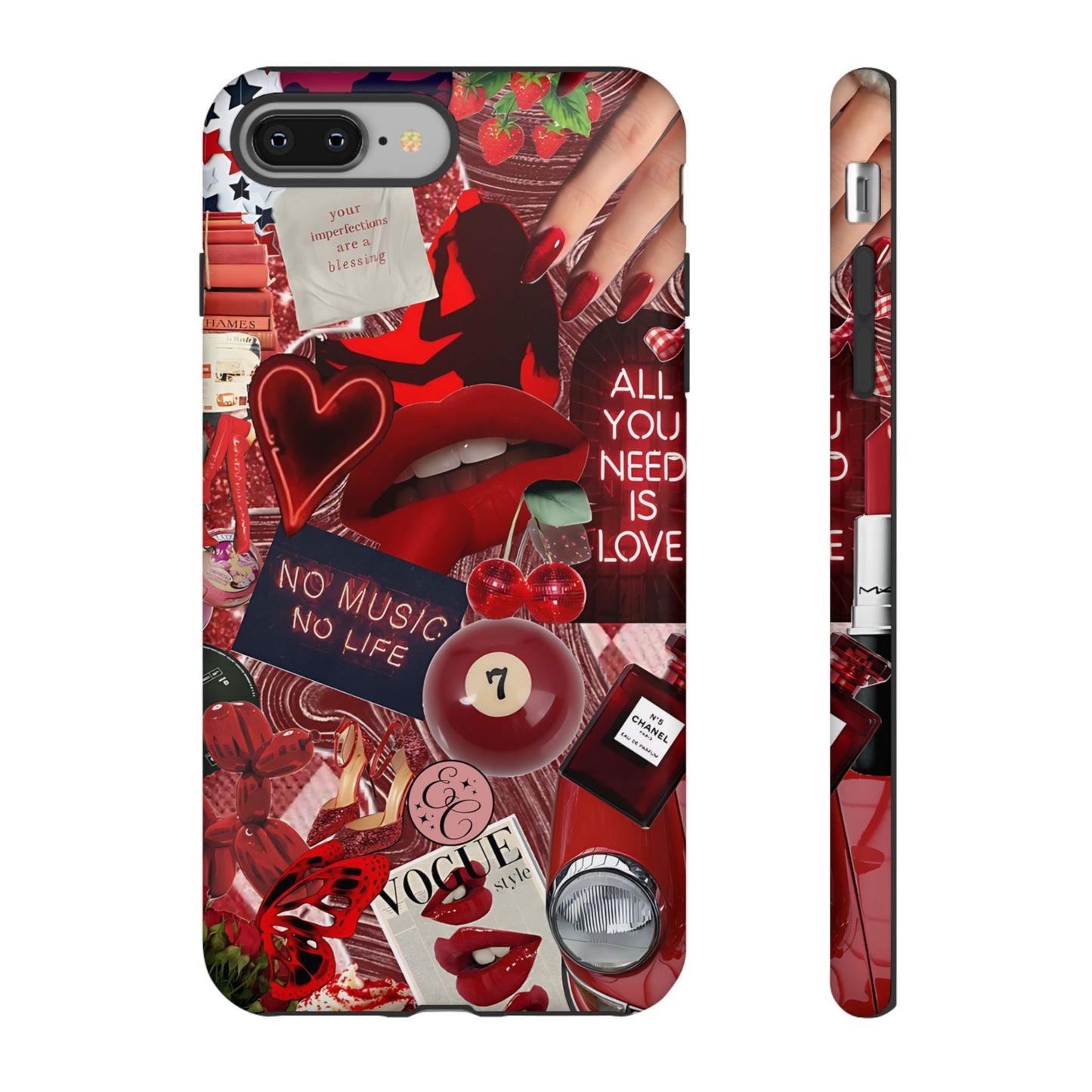 Red Aesthetic Collage Tough Phone Case