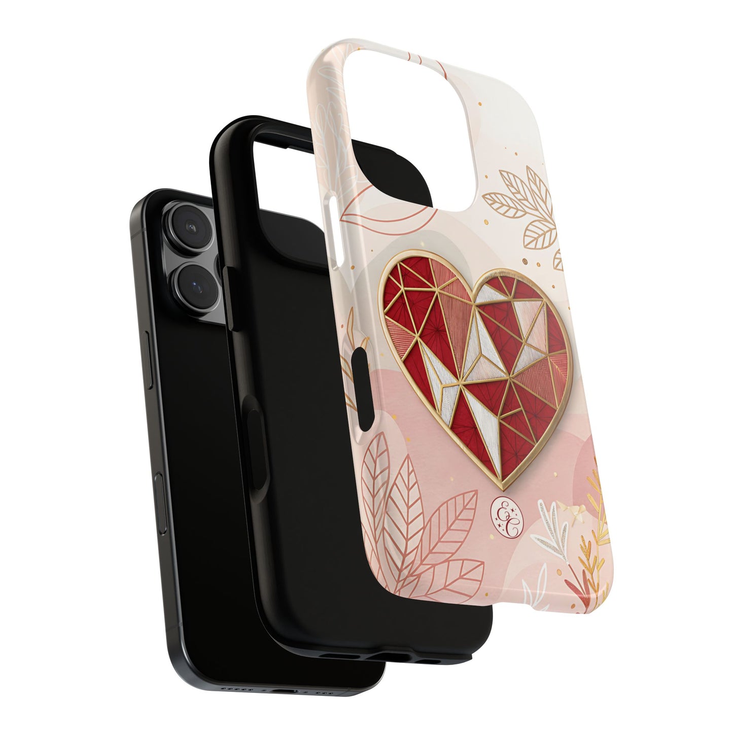Geometric Heart Tough Phone Case