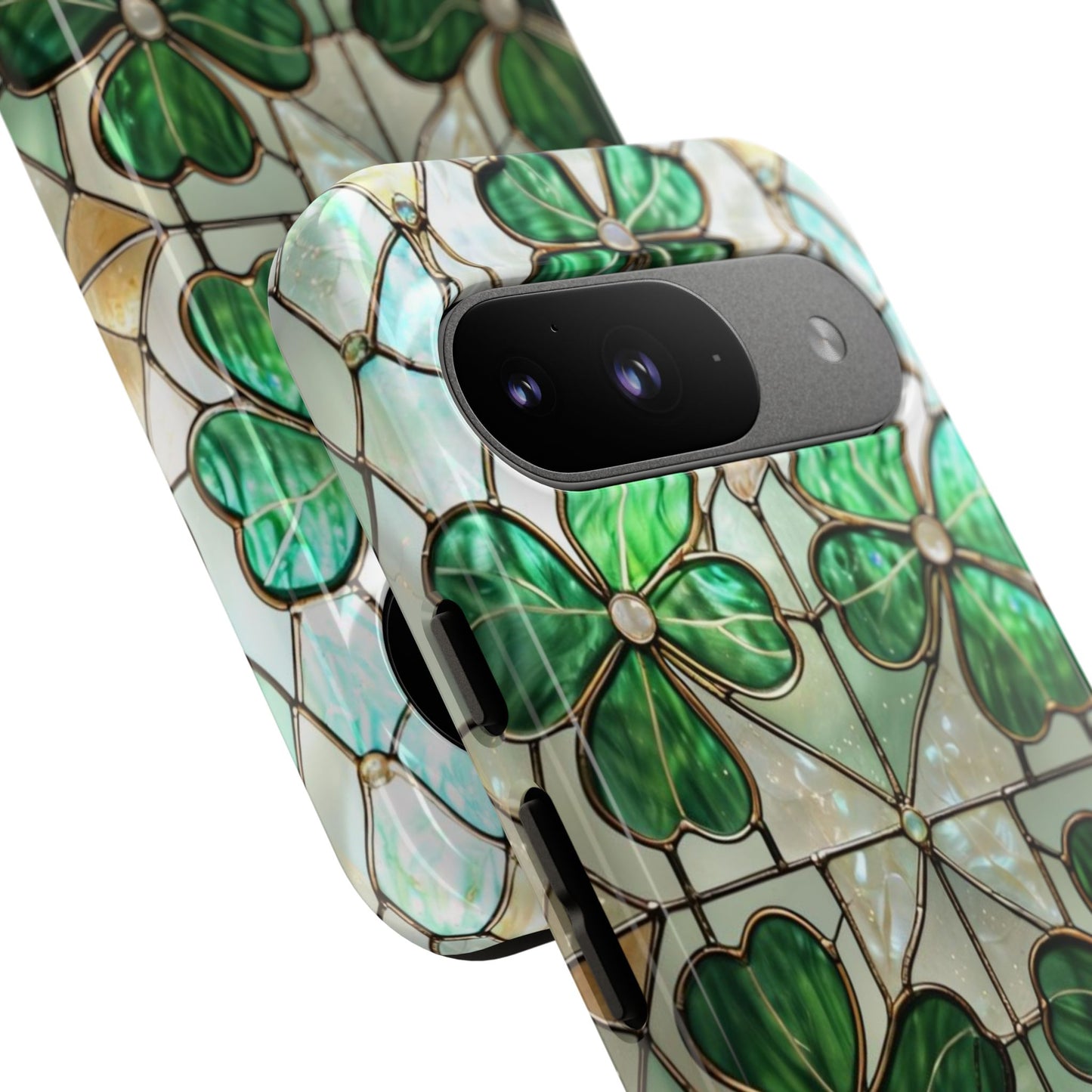 Lucky Clover Stained Glass Pattern Tough Phone Case