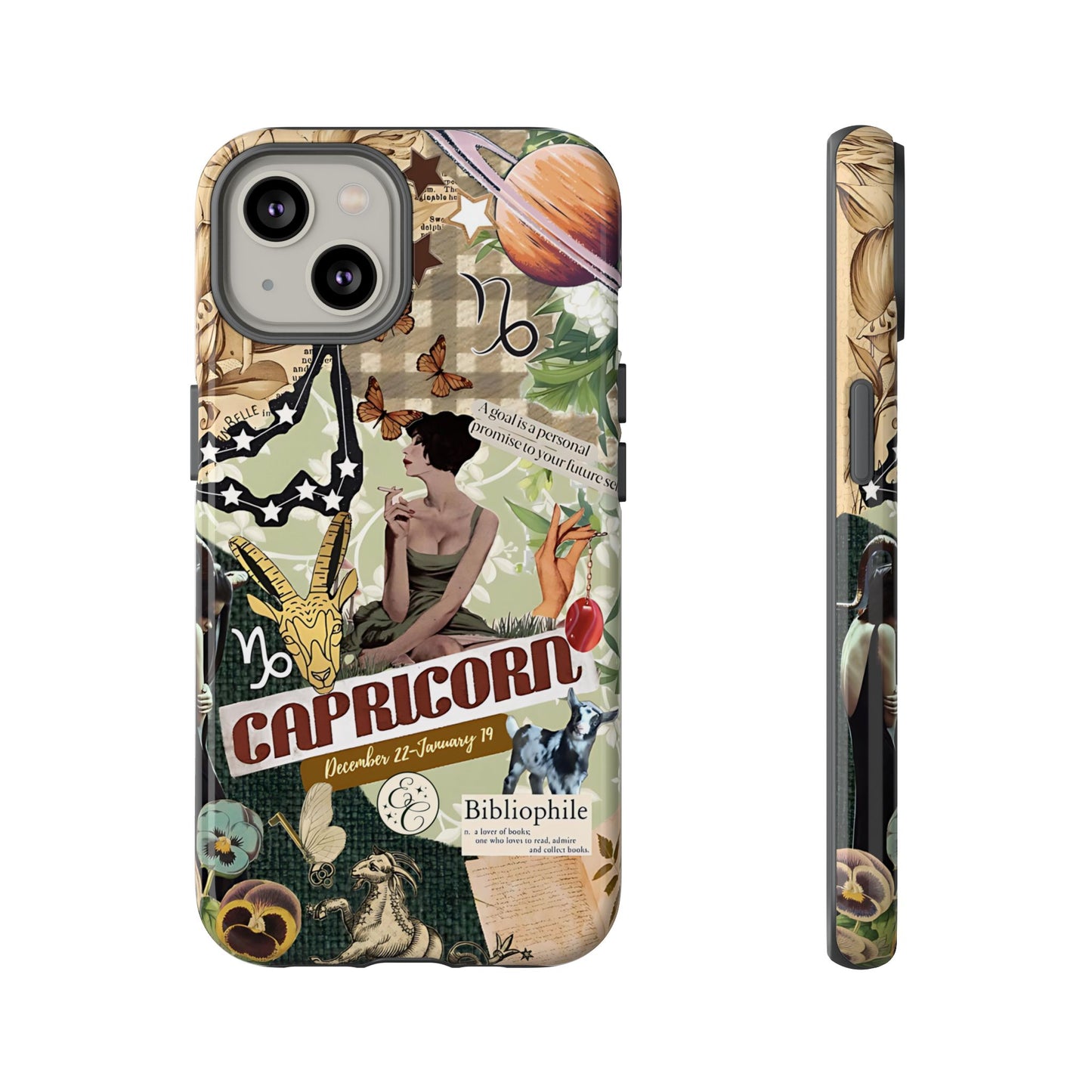Capricorn Retro Zodiac Collage Tough Phone Case