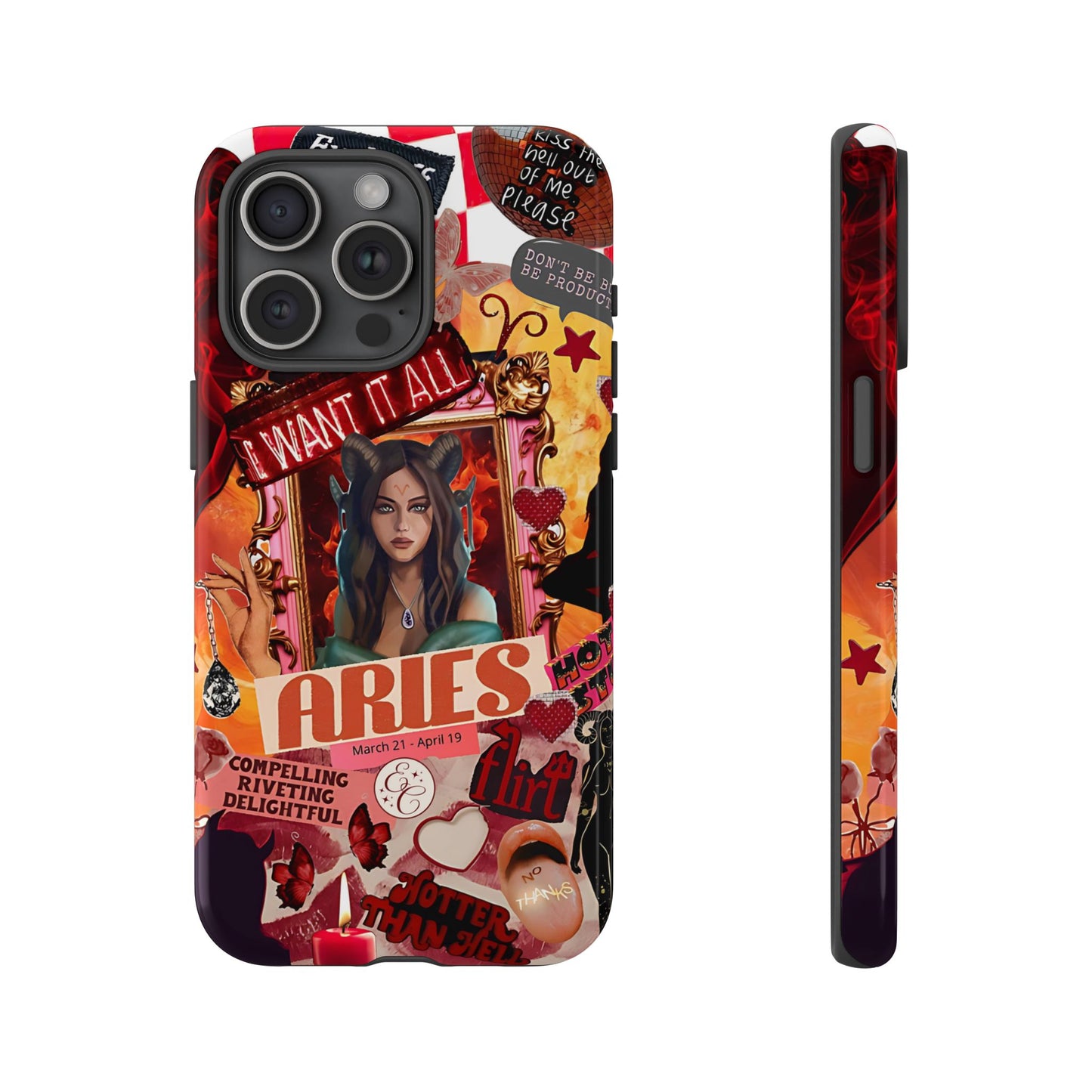 Aries Vintage Zodiac Collage Tough Phone Case