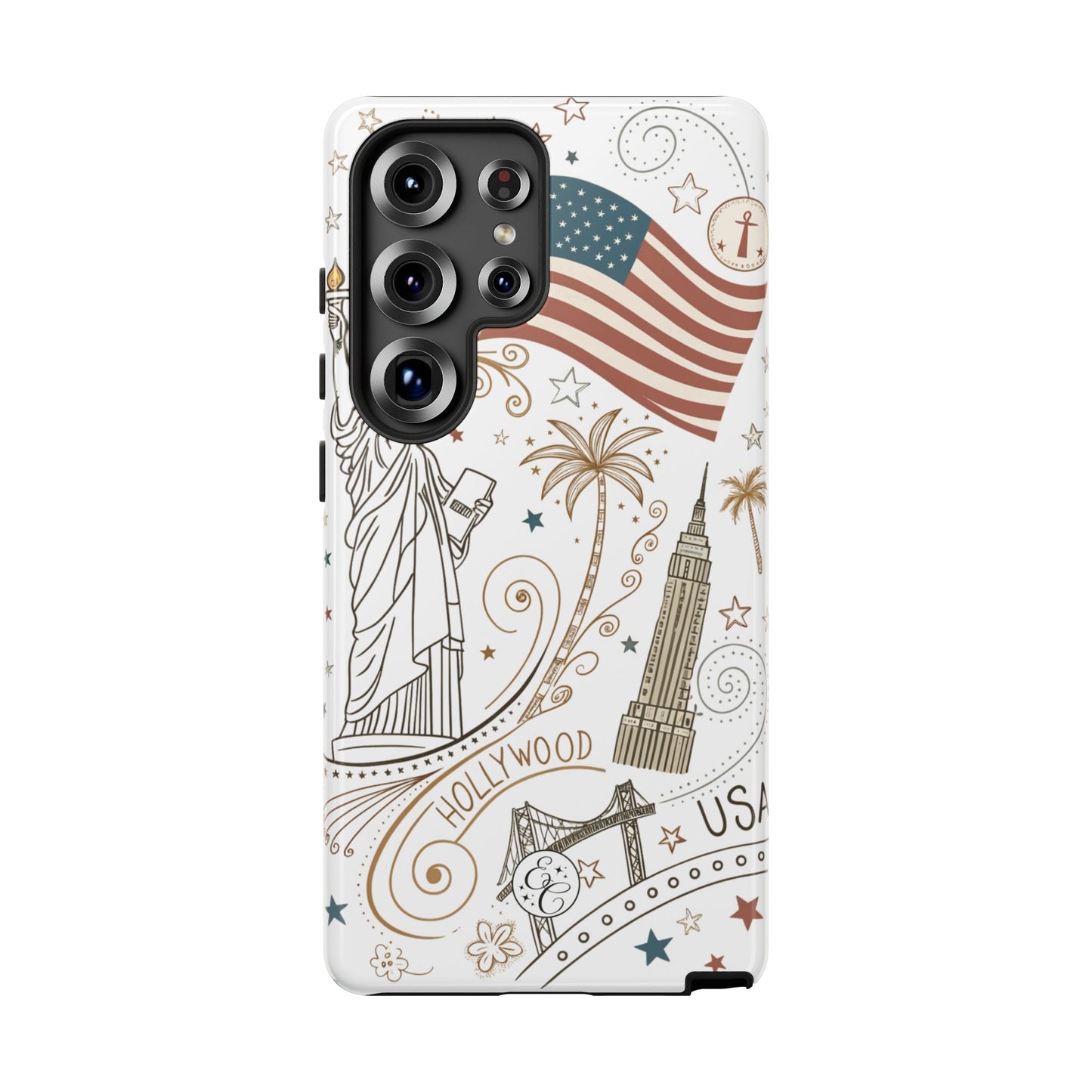 USA Landmarks Boho Doodle Tough Phone Case