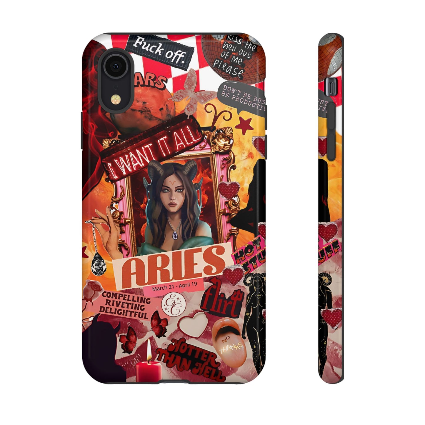 Aries Vintage Zodiac Collage Tough Phone Case