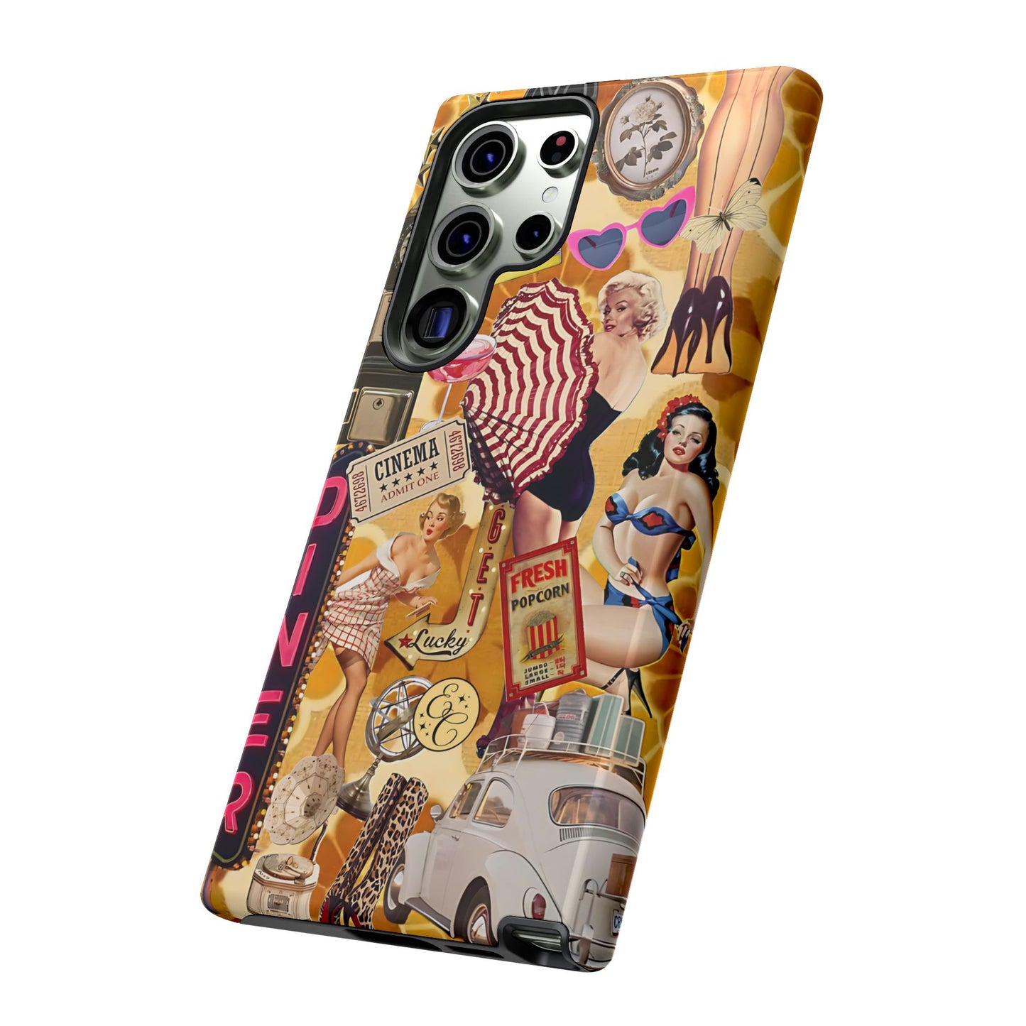Retro Pin-up Collage Tough Phone Case