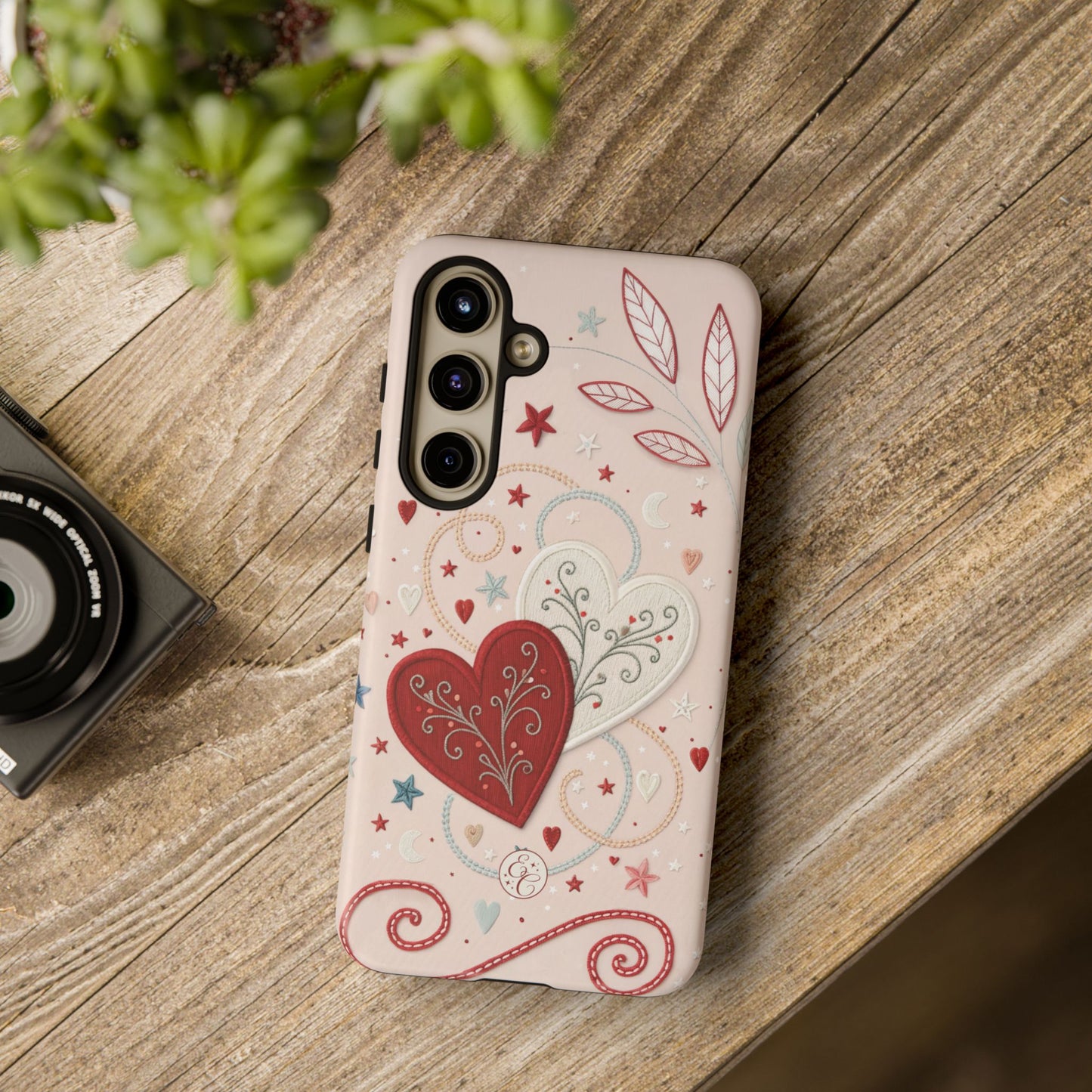 Interlinked Hearts Design Tough Phone Case