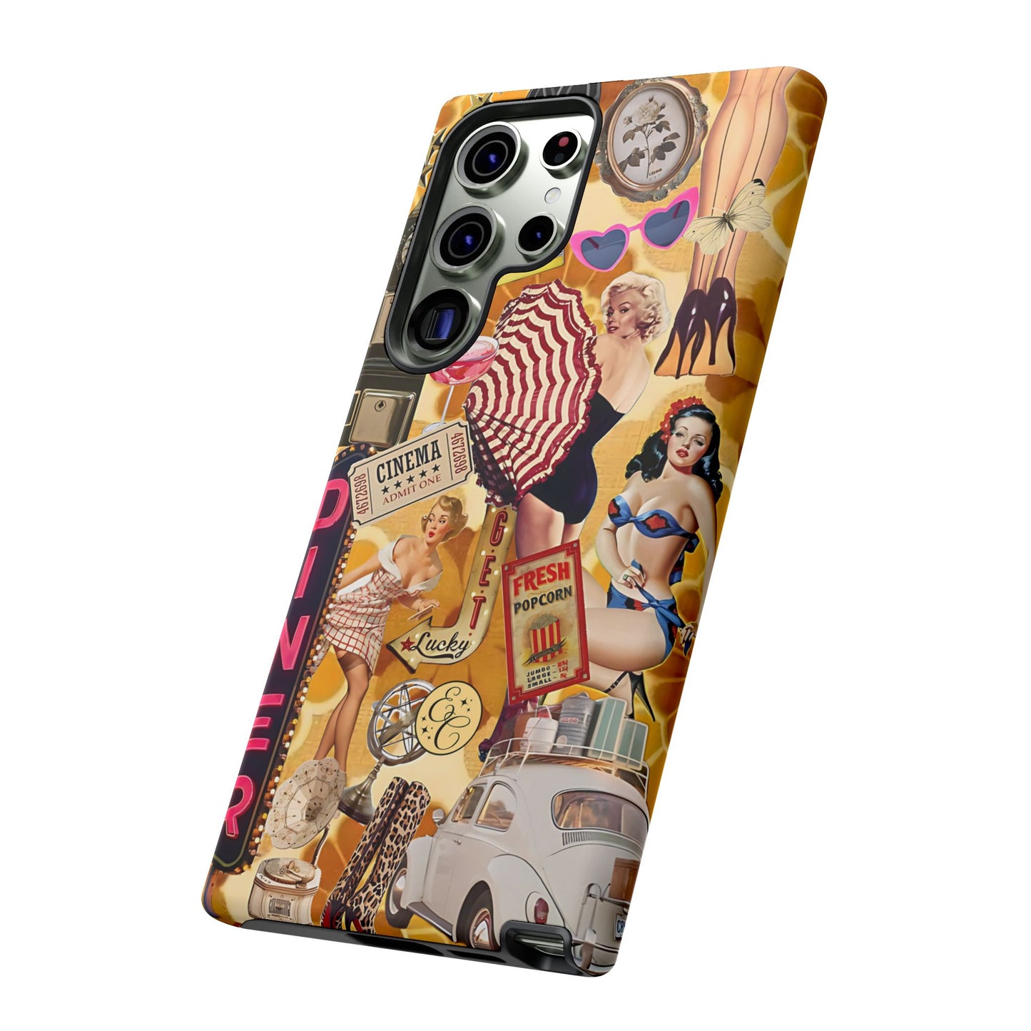 Retro Pin-up Collage Tough Phone Case