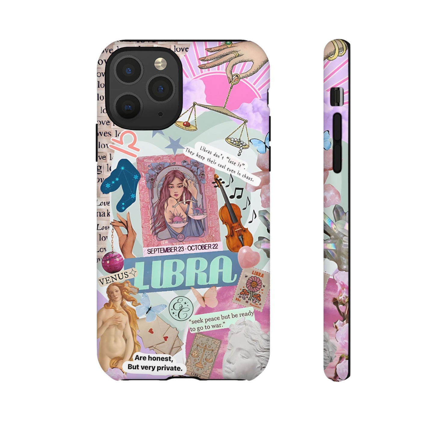 Libra Vintage Zodiac Collage Tough Phone Case