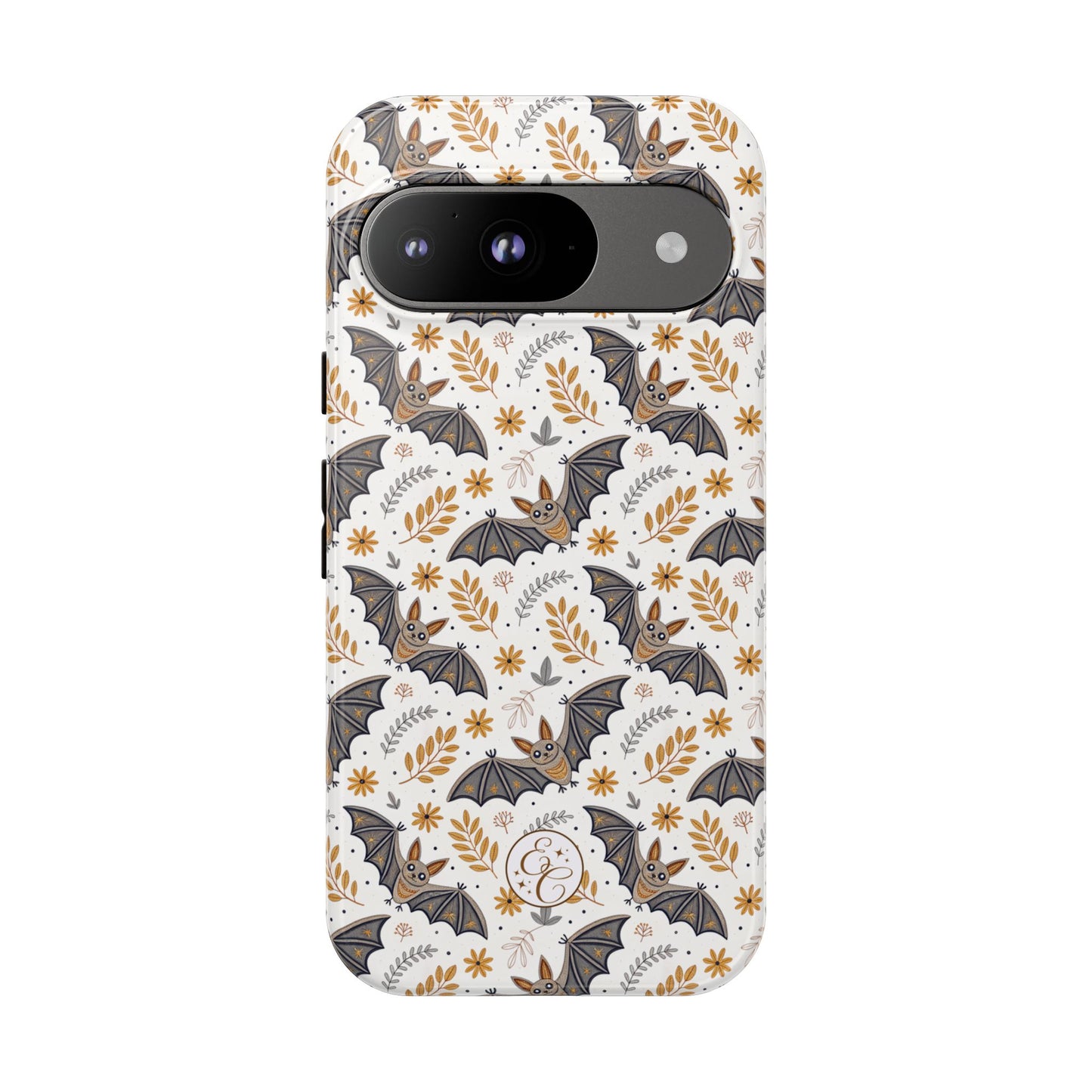 Boho Halloween Bat Pattern Tough Phone Case