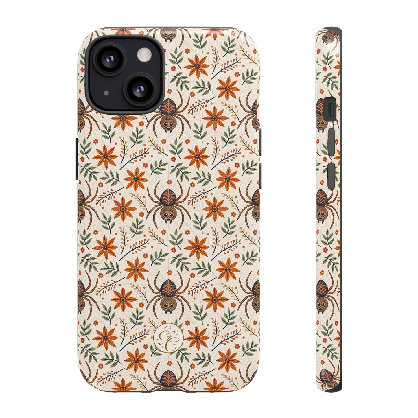 Boho Floral Spider Pattern Tough Phone Case