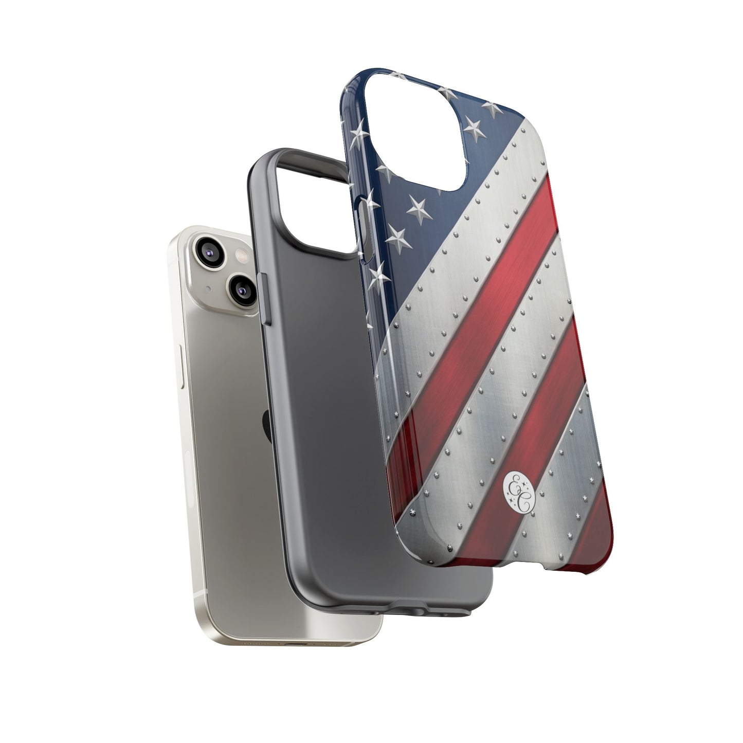 Metallic American Flag Tough Phone Case